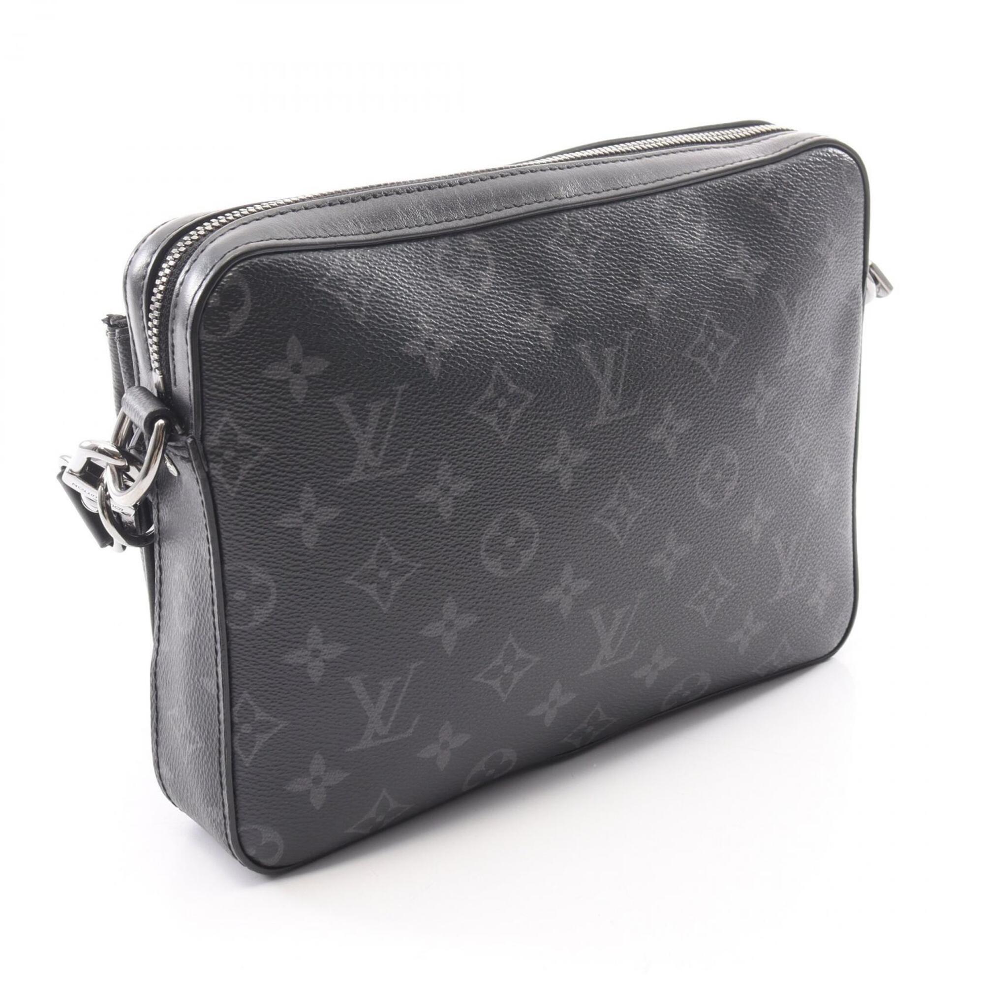 Louis Vuitton Black Gray Coated Canvas Pvc Leather Handbag Shoulder Bag (Pre-Owned)
