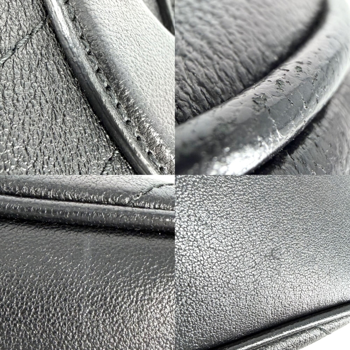 Gucci Black White Leather Shoulder Bag (Pre-Owned)