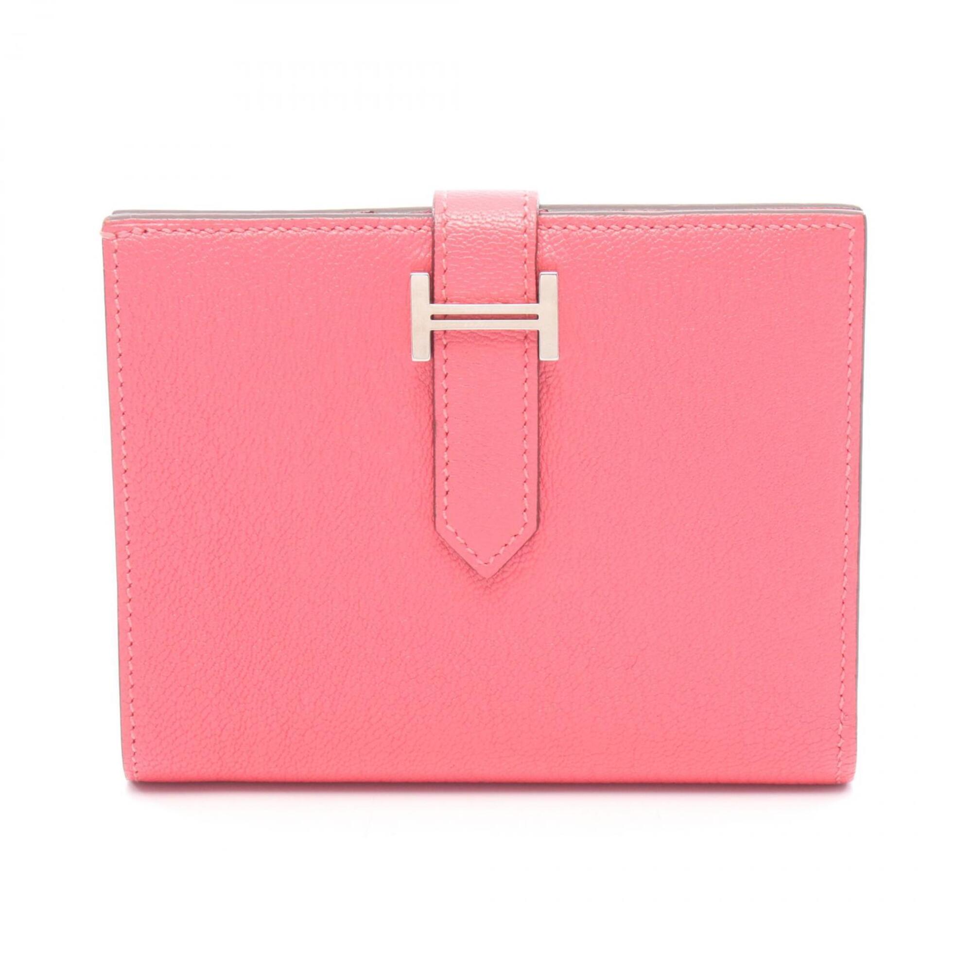 Hermes Pink Chevre Leather Wallet (Bi-Fold) (Pre-Owned)