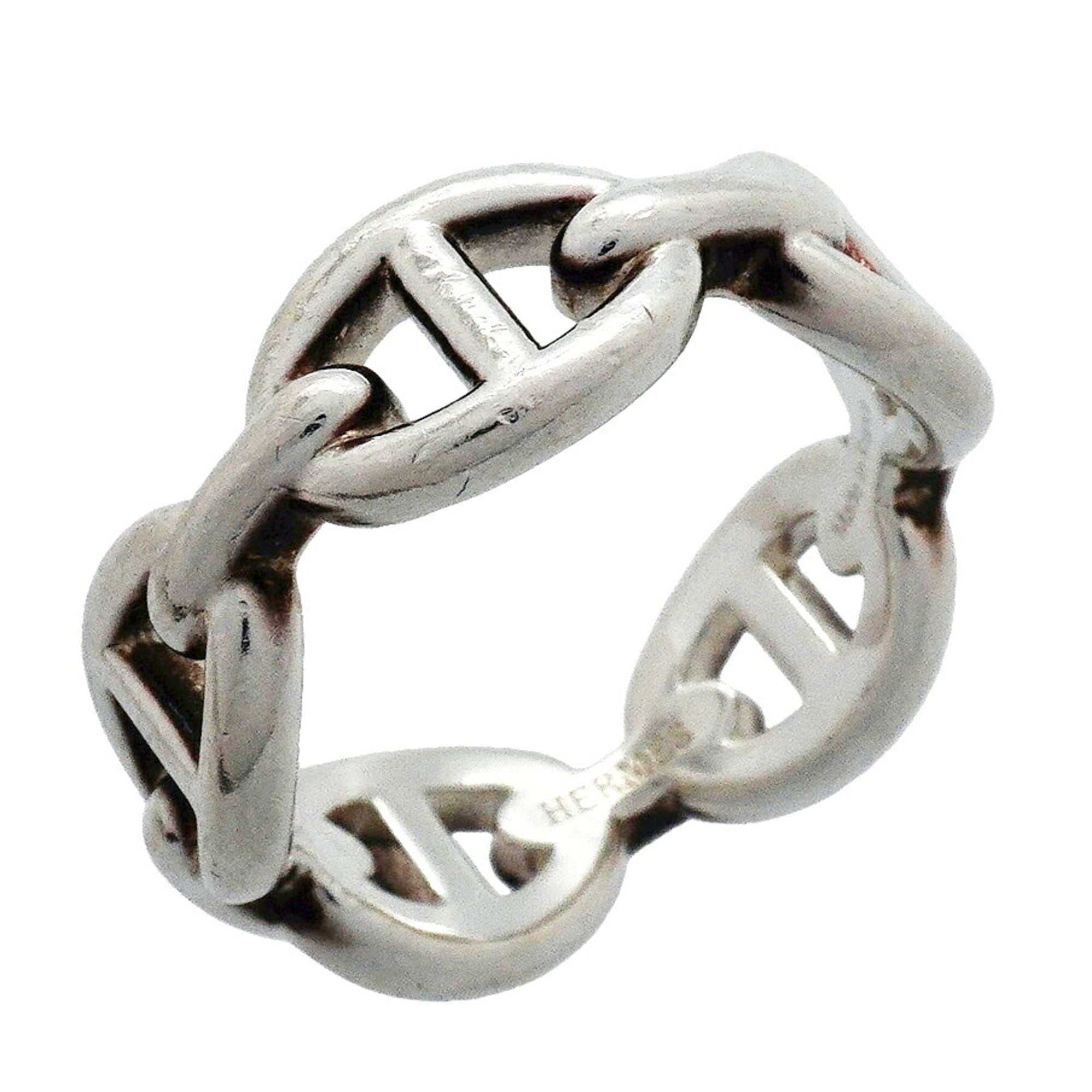 Hermes Silver 925 Band Ring (Pre-Owned)