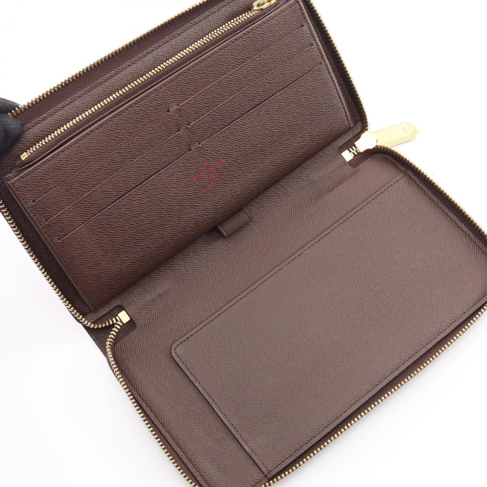Louis Vuitton Brown Leather Pvc Long Wallet (Bi-Fold) (Pre-Owned)