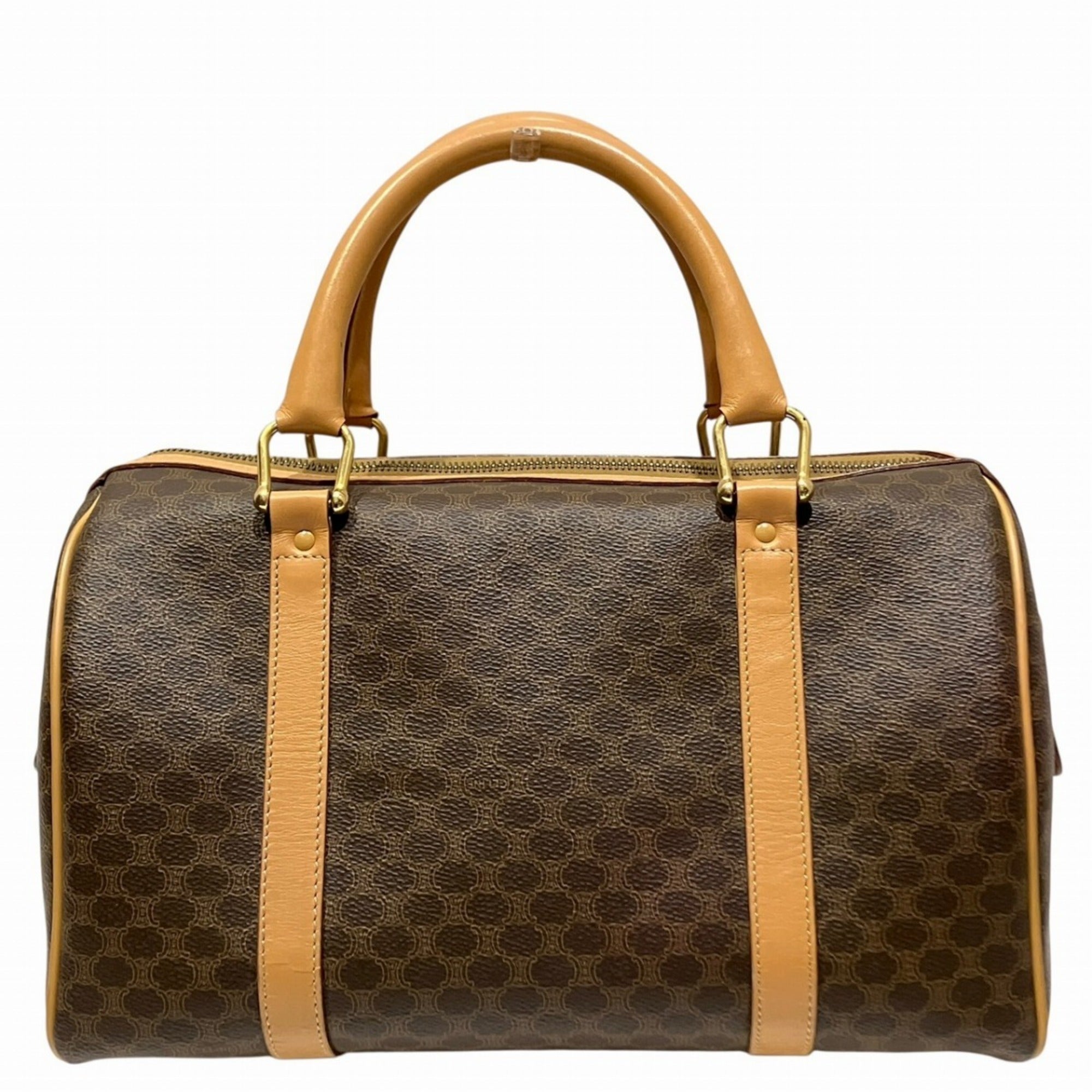 Celine Brown Pvc Leather Boston Bag (Pre-Owned)