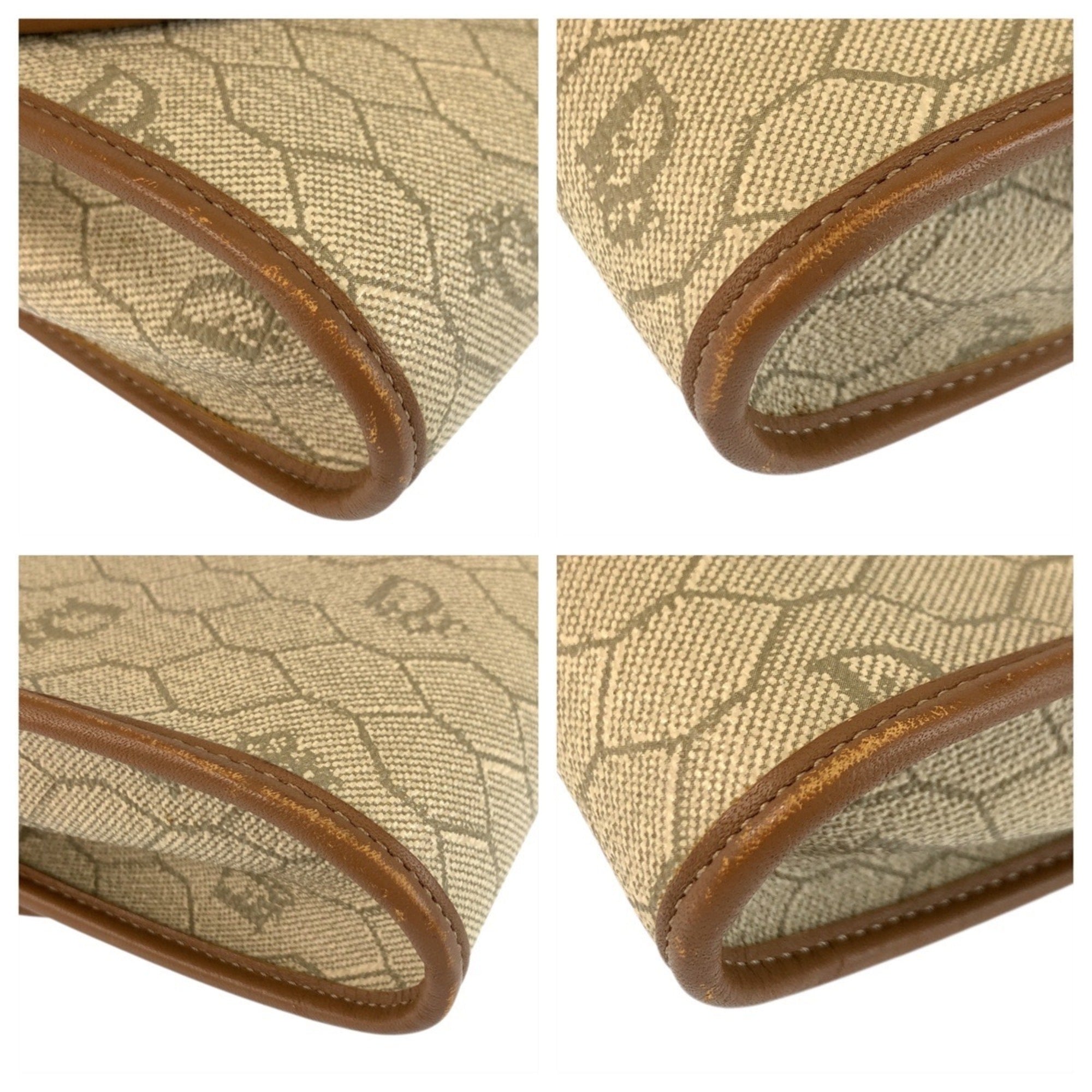 Christian Dior Beige Brown Pvc Leather Pochette Shoulder Bag (Pre-Owned)