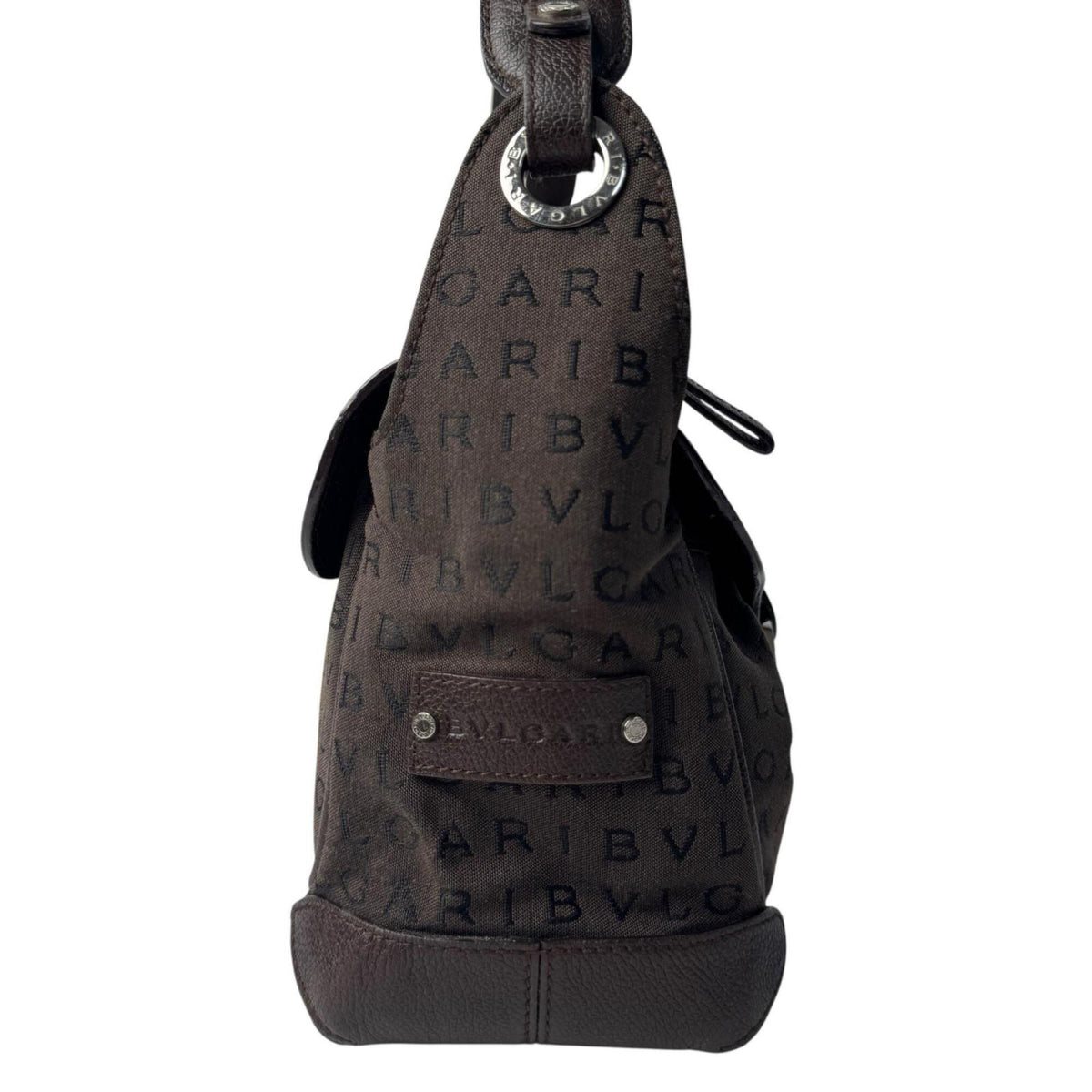 Bvlgari Brown Canvas Leather Shoulder Bag (Pre-Owned)