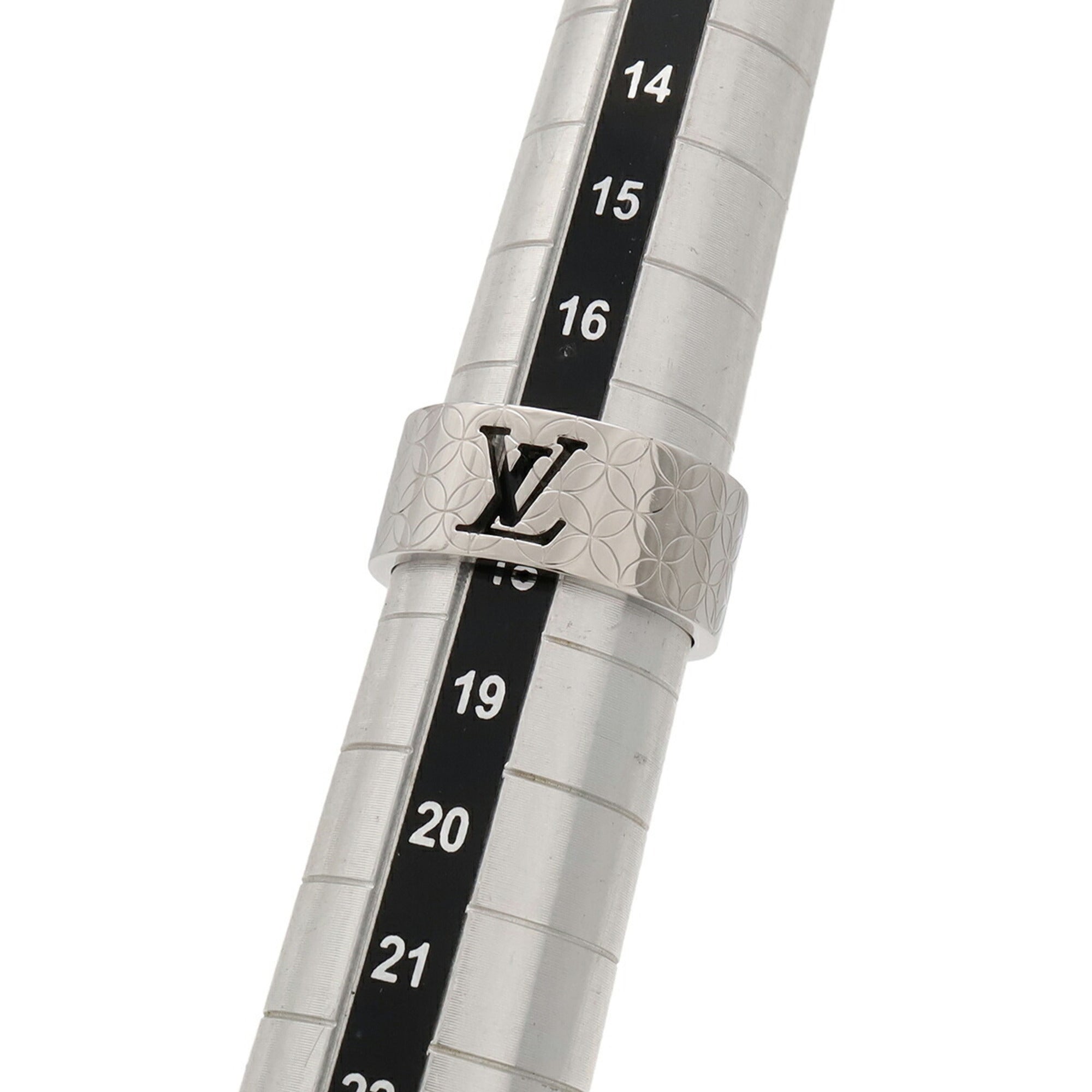 Louis Vuitton Silver Stainless Steel Band Ring (Pre-Owned)