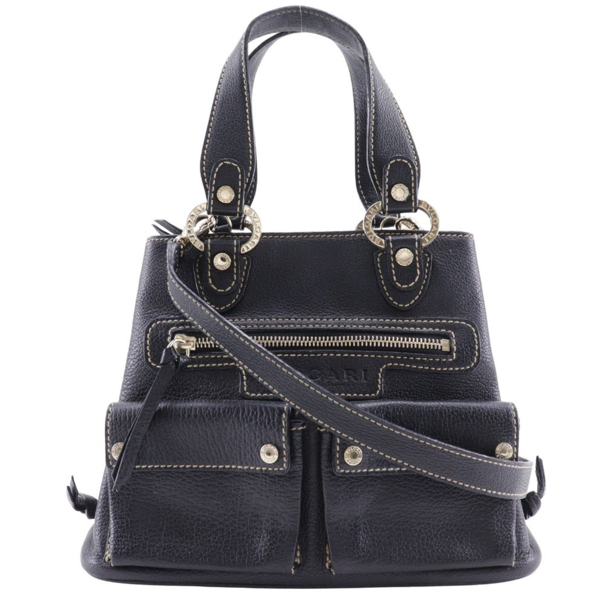 Bvlgari Black Leather Handbag (Pre-Owned)