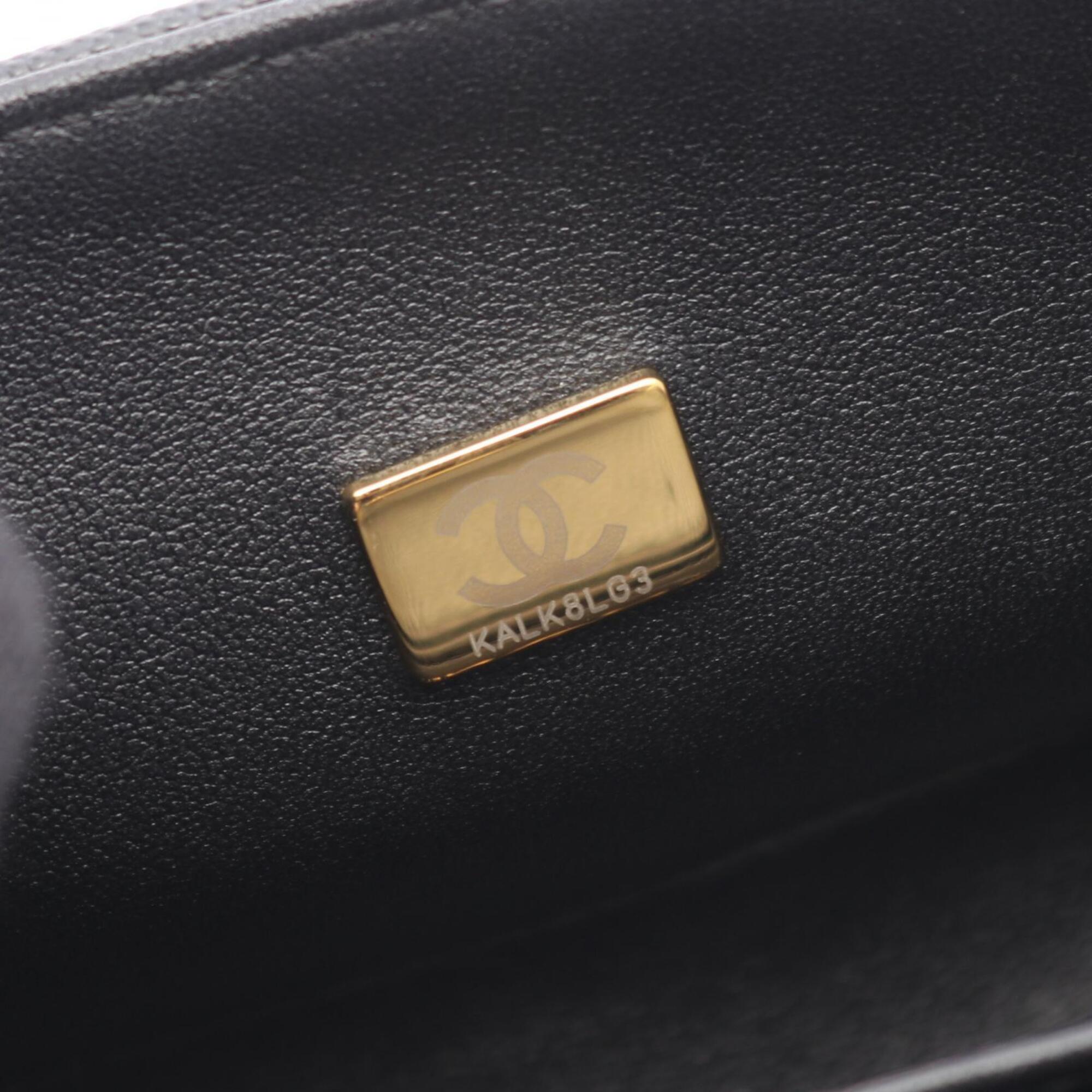 Chanel Black Grained Calfskin Handbag Shoulder Bag (Pre-Owned)