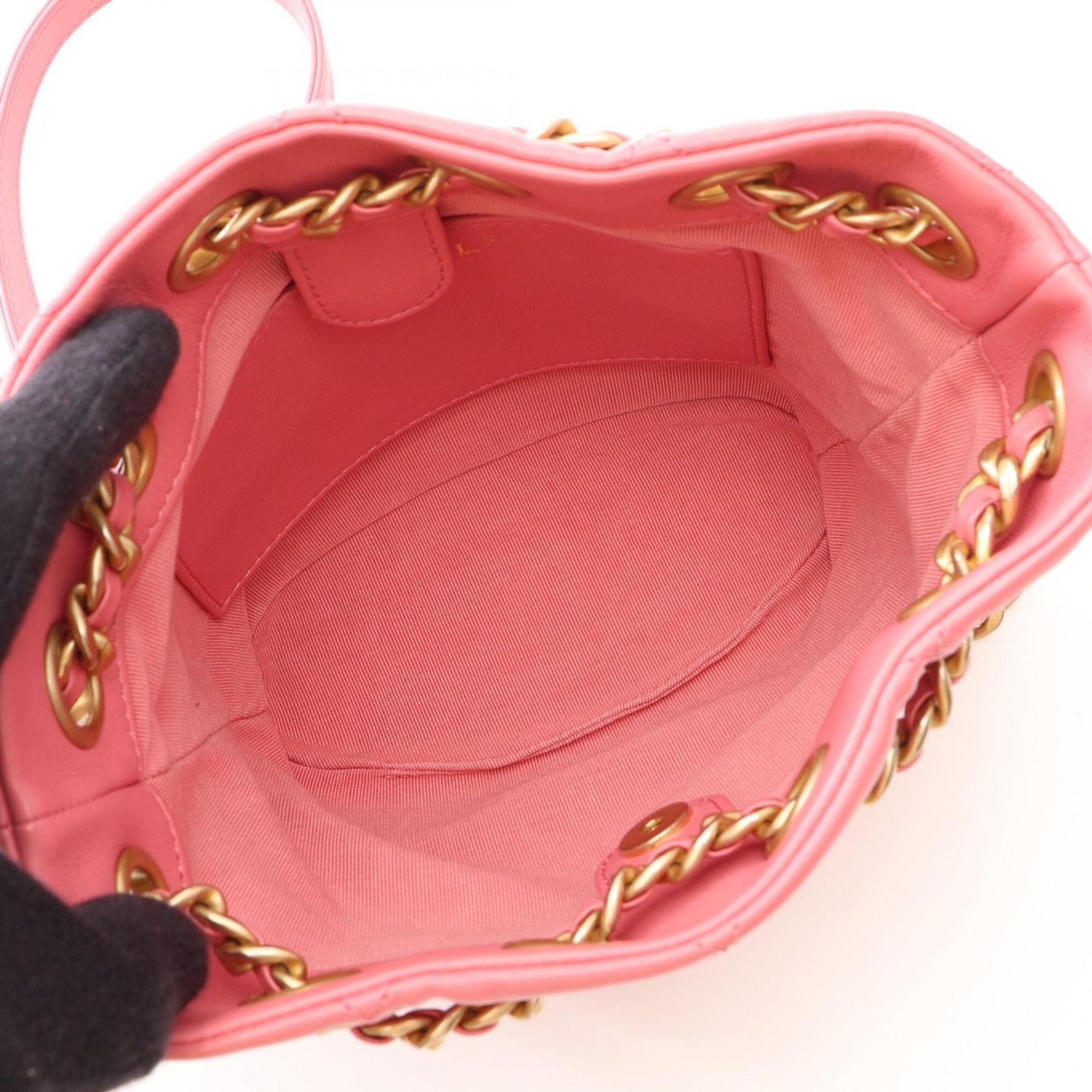 Chanel Pink Leather Handbag Shoulder Bag (Pre-Owned)
