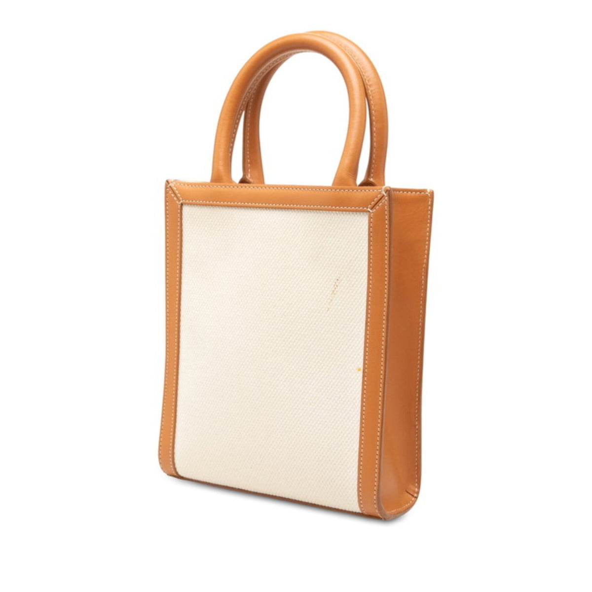 Celine Brown Canvas Leather Handbag Shoulder Bag (Pre-Owned)