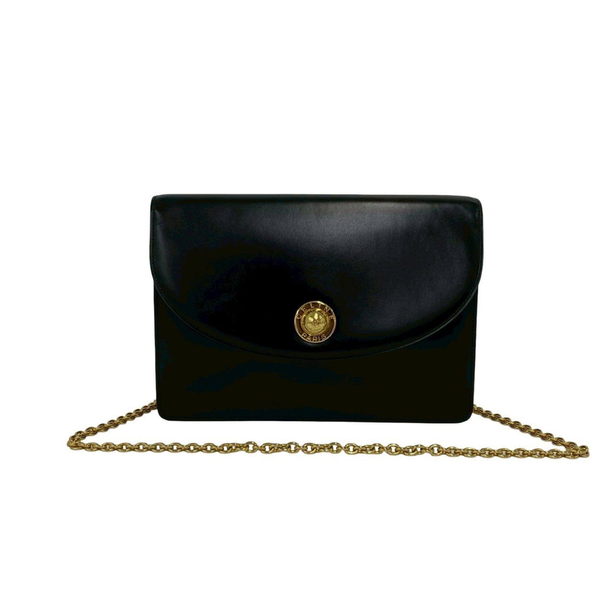 Celine Black Leather Pochette Shoulder Bag (Pre-Owned)