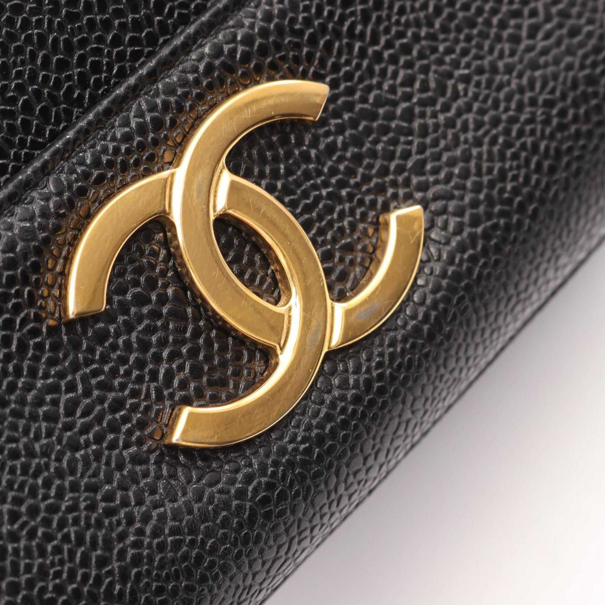 Chanel Black Grained Calfskin Handbag Tote Bag (Pre-Owned)