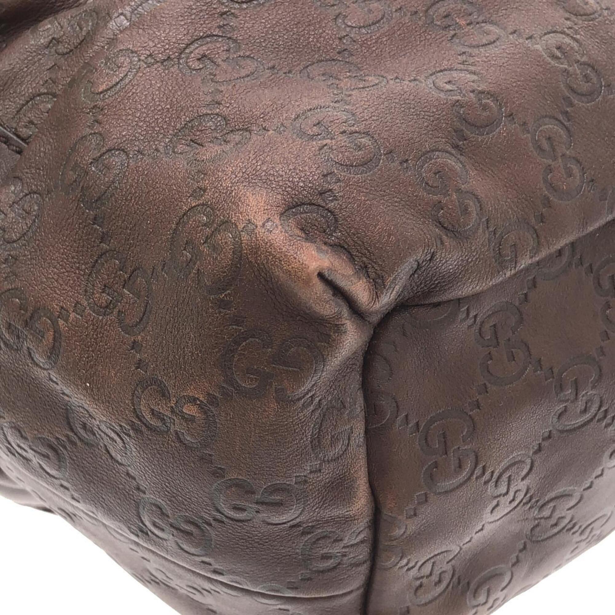 Gucci Brown Gg Leather Handbag (Pre-Owned)