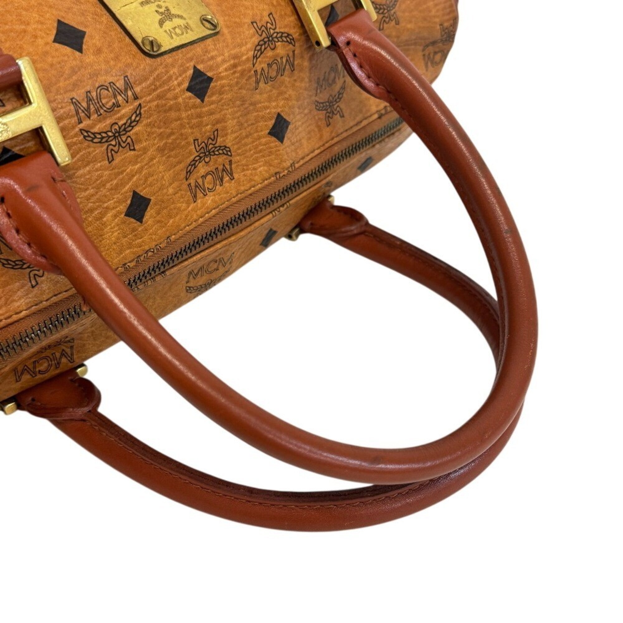 Mcm Brown Leather Boston Bag (Pre-Owned)