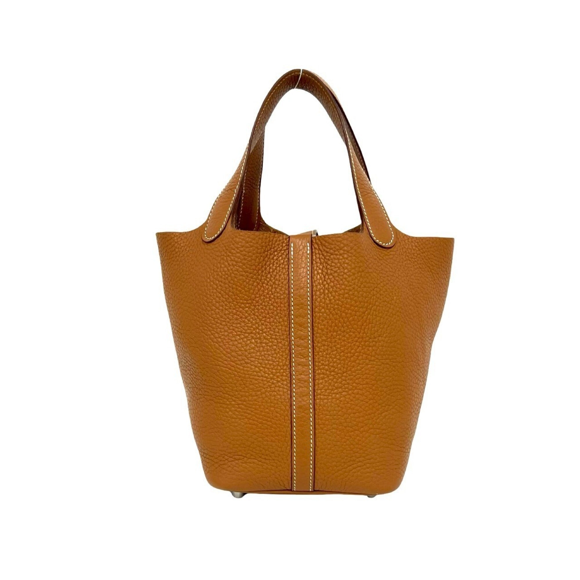 Hermes Brown Taurillon Clemence Leather Handbag (Pre-Owned)