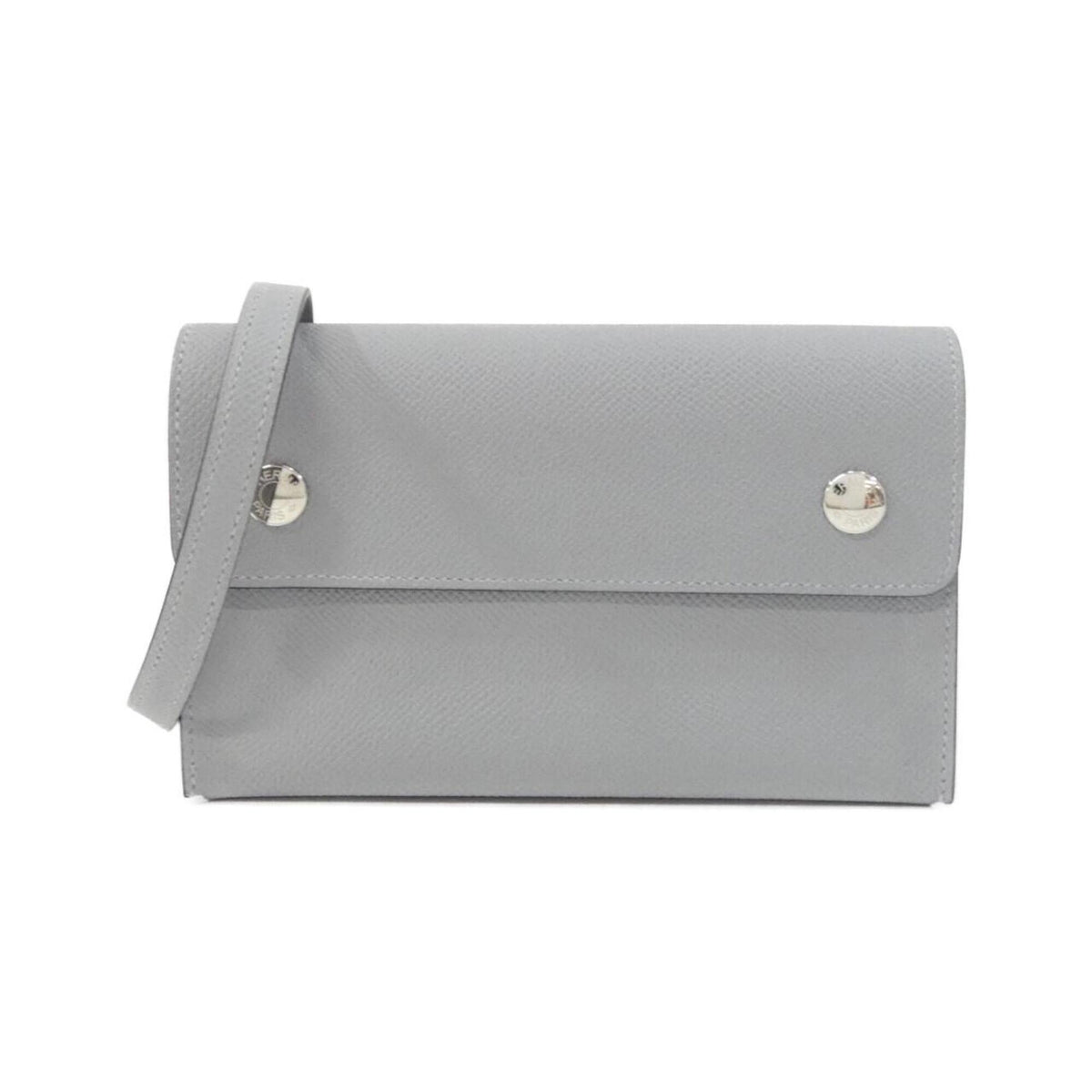 Hermes Gray Epsom Leather Chain/Shoulder Wallet (Pre-Owned)
