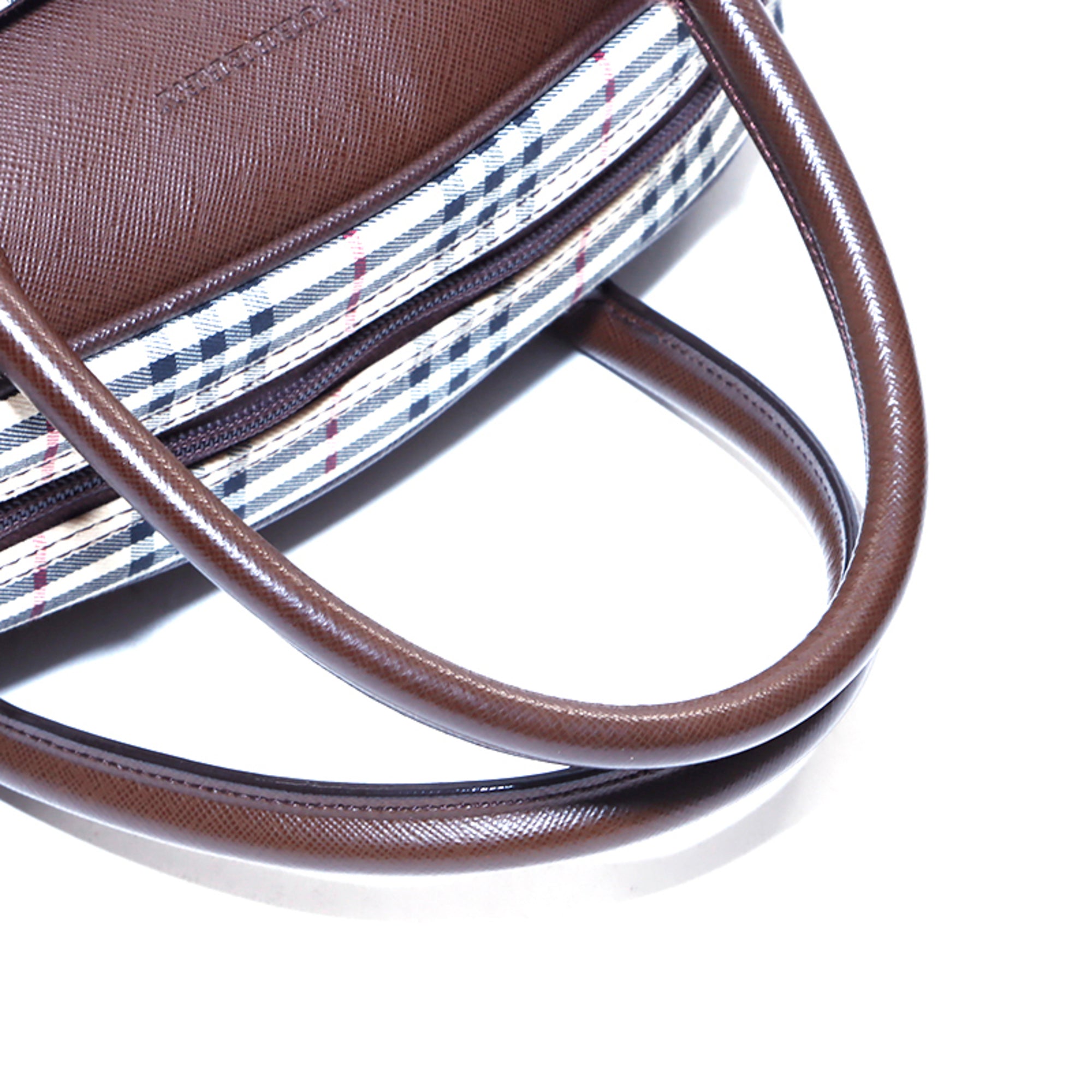 Burberry Beige Brown Canvas Handbag (Pre-Owned)