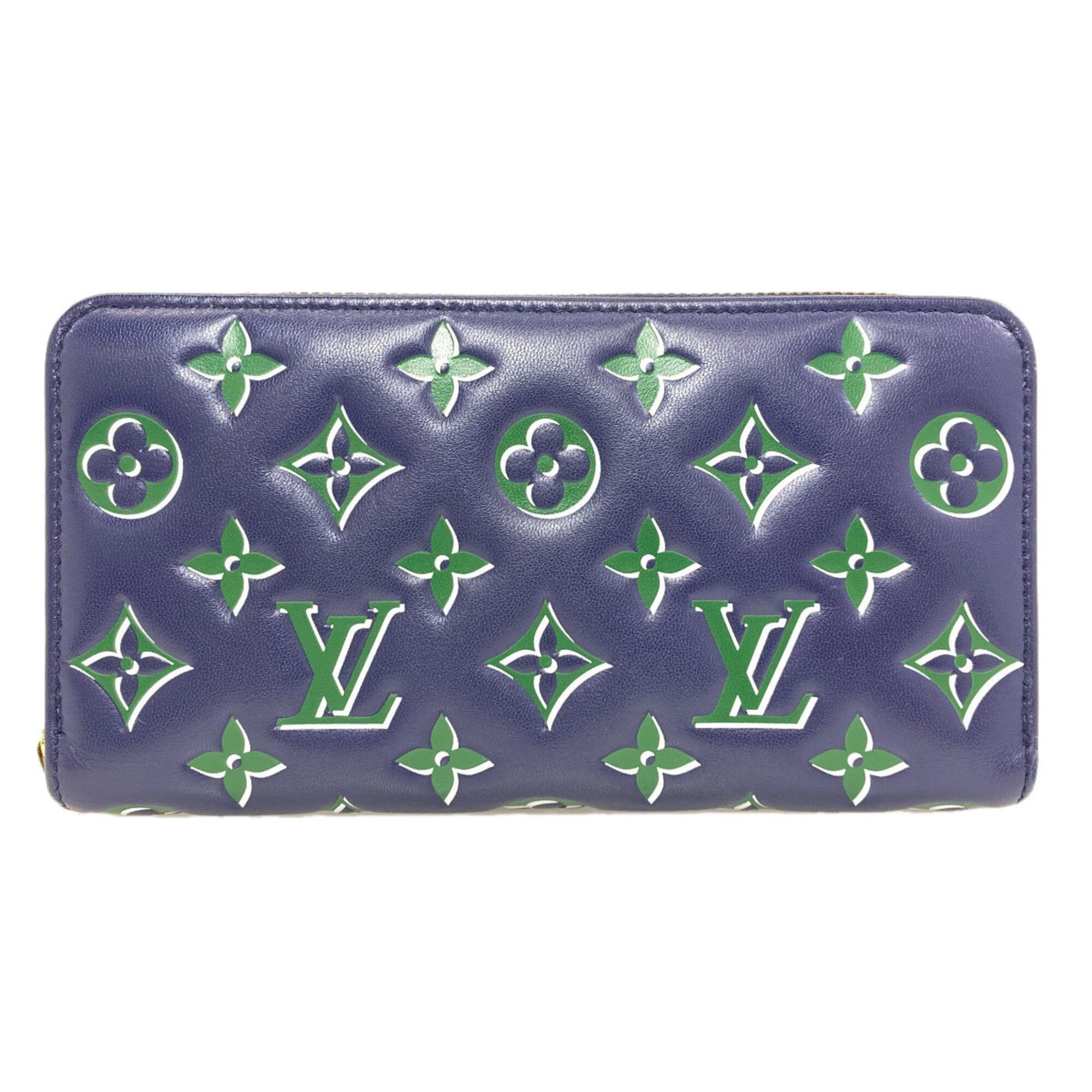 Louis Vuitton Blue Green Leather Long Wallet (Bi-Fold) (Pre-Owned)