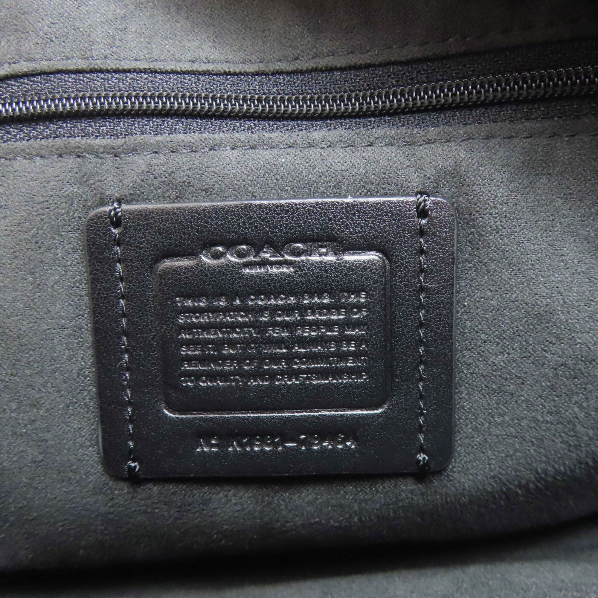 Coach Gray Navy Leather Shoulder Bag (Pre-Owned)