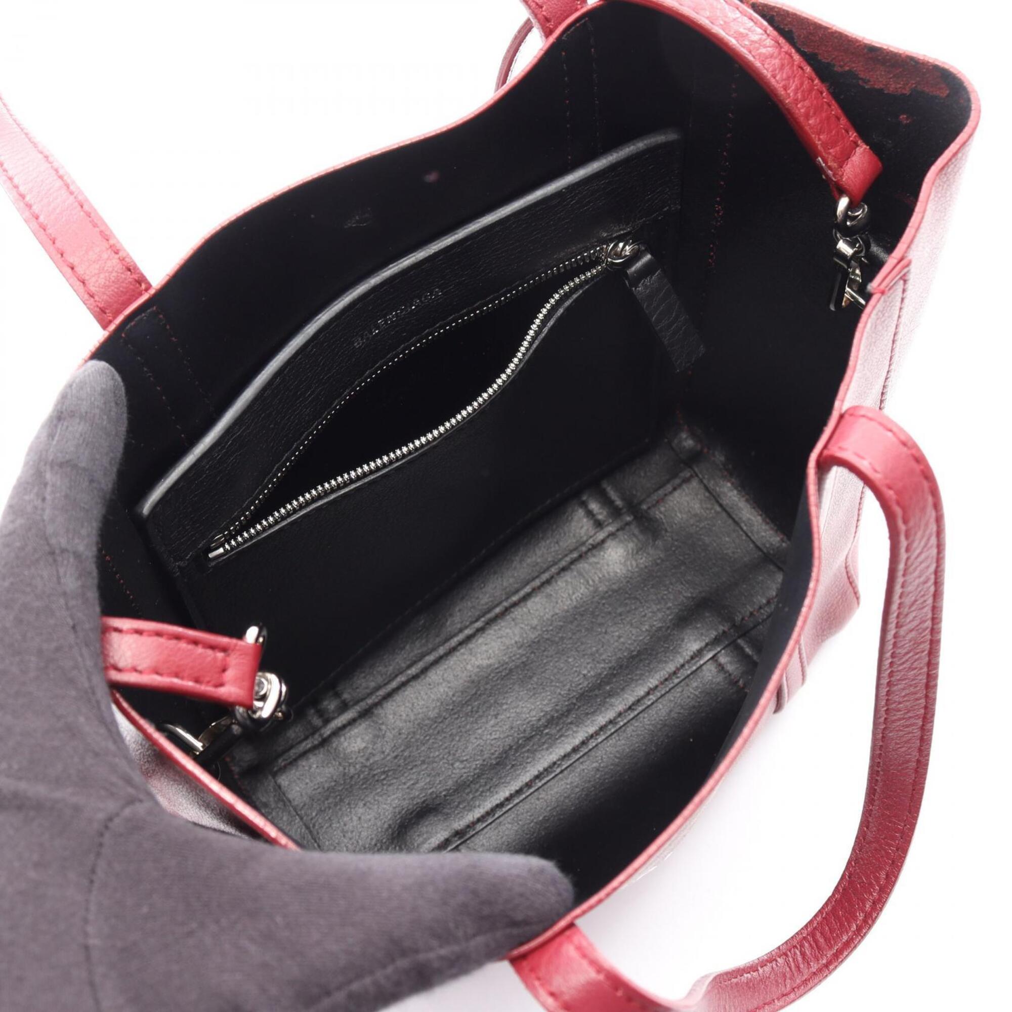 Balenciaga Bordeaux Leather Handbag Tote Bag (Pre-Owned)