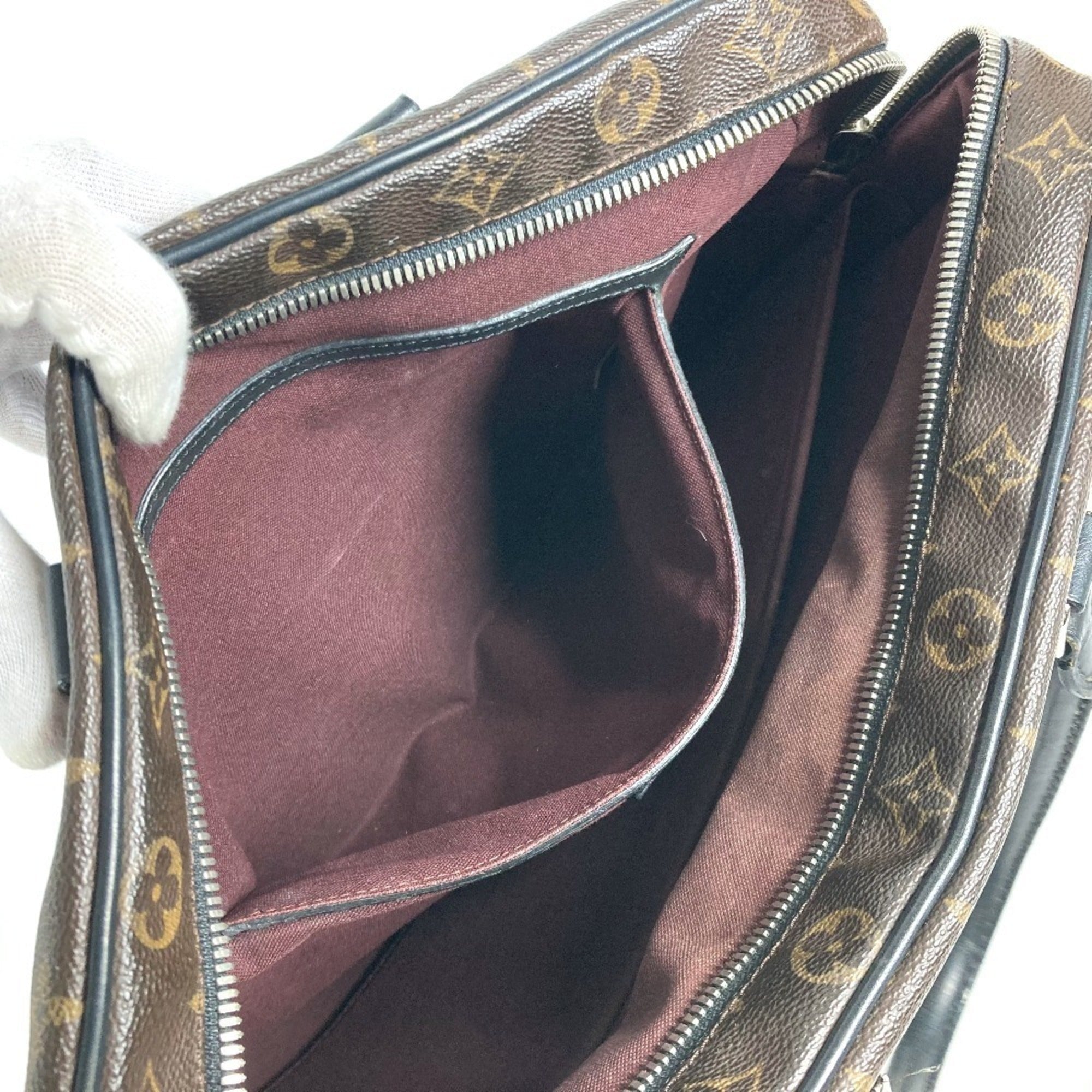 Louis Vuitton Black Brown Monogram Canvas Briefcase Shoulder Bag (Pre-Owned)
