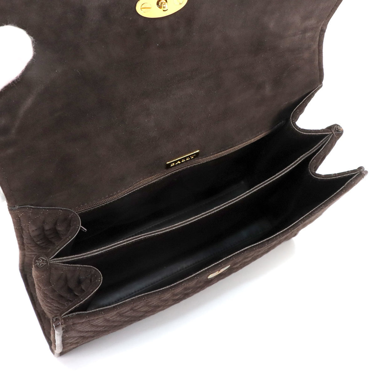 Bally Brown Suede Leather Handbag Shoulder Bag (Pre-Owned)
