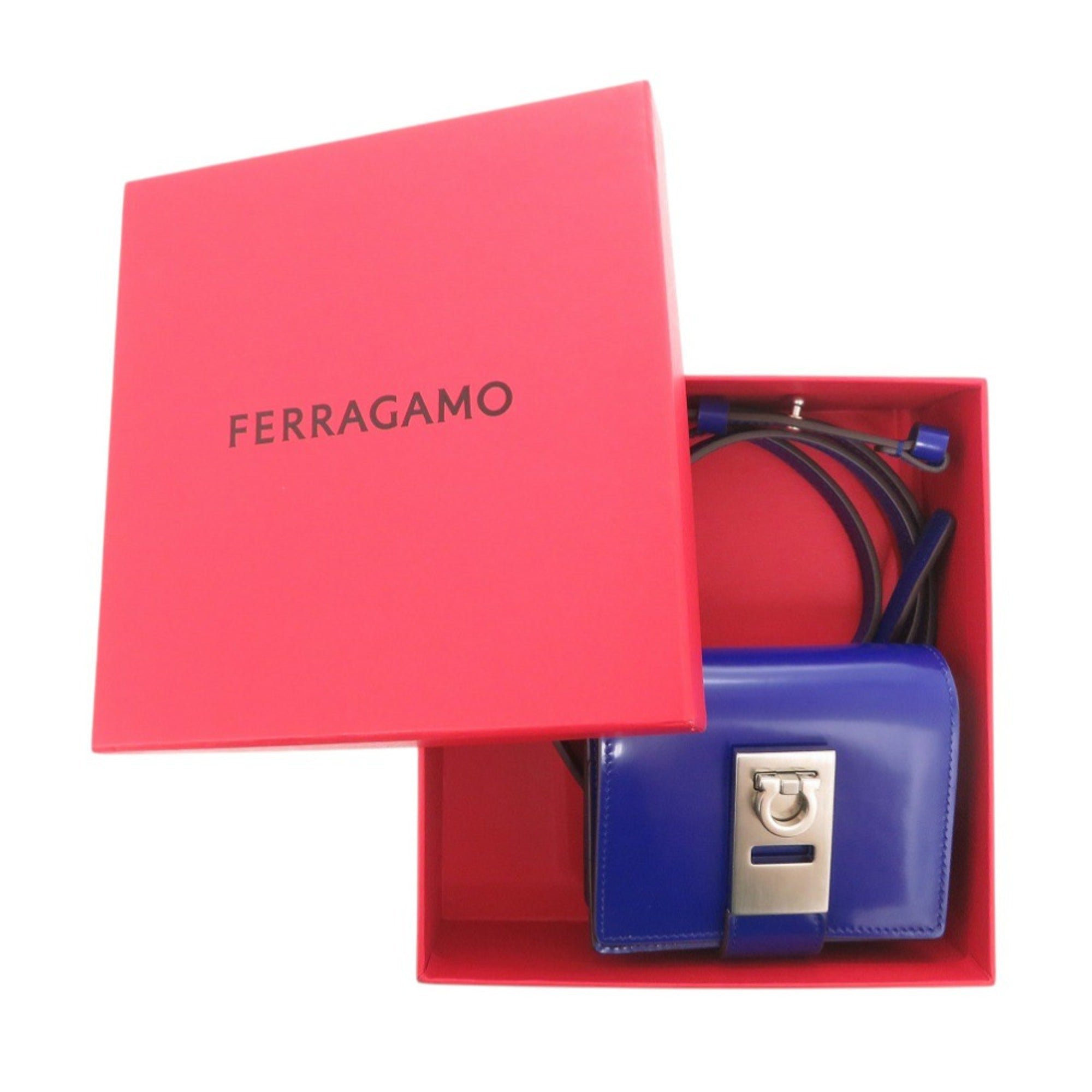 Salvatore Ferragamo Blue Leather Shoulder Bag (Pre-Owned)