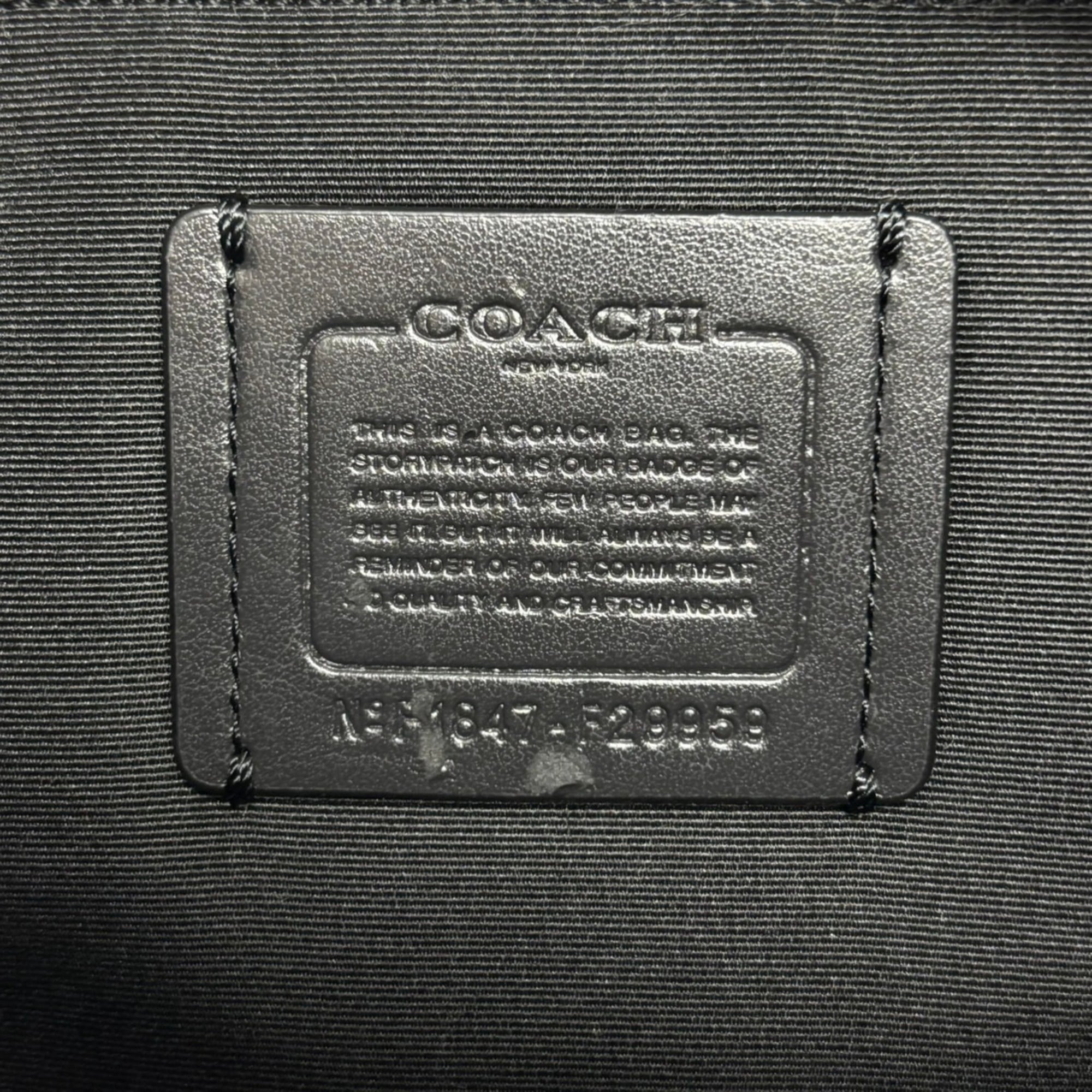 Coach Black Gray Canvas Leather Shoulder Bag (Pre-Owned)