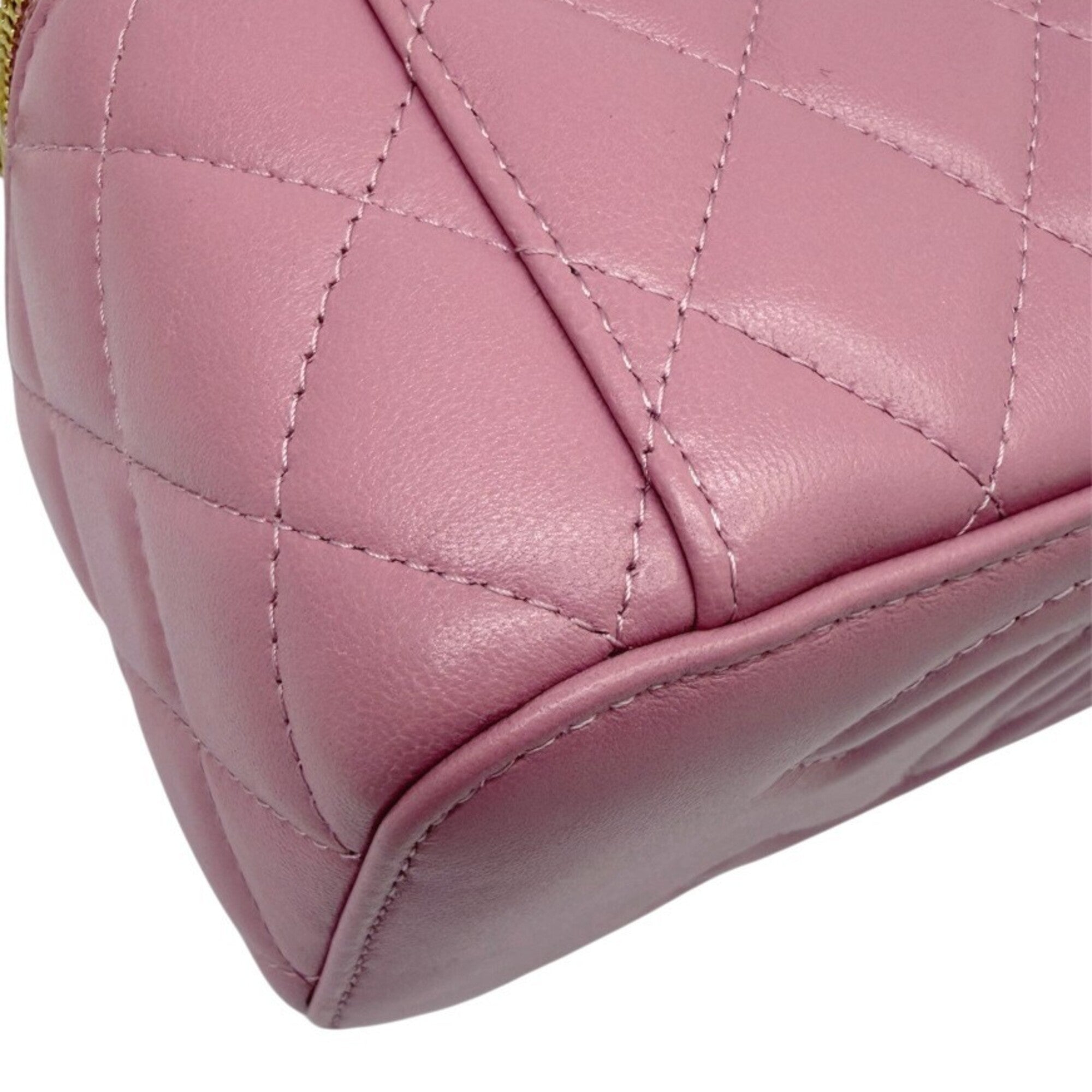 Chanel Pink Leather Handbag Shoulder Bag (Pre-Owned)