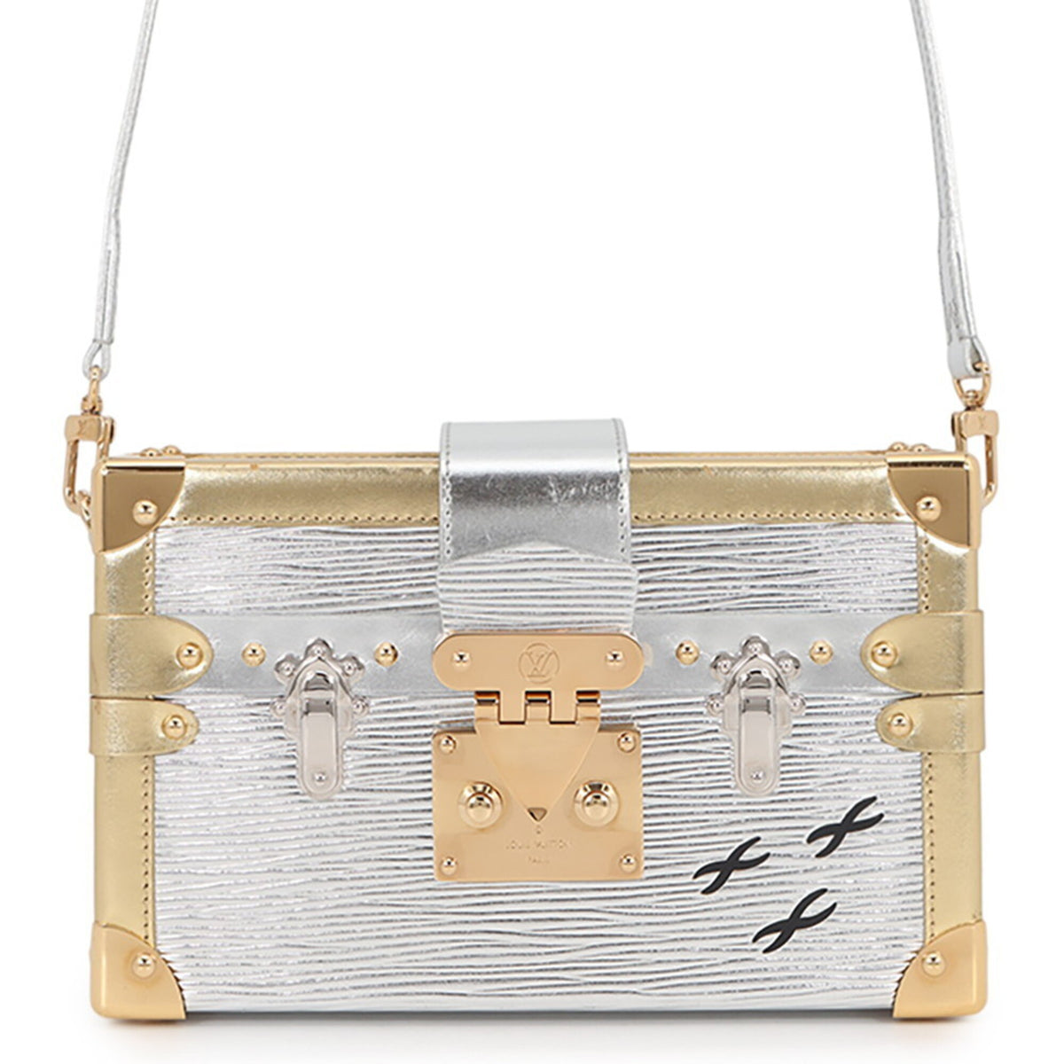 Louis Vuitton Gold Silver Clutch Bag Handbag Shoulder Bag (Pre-Owned)