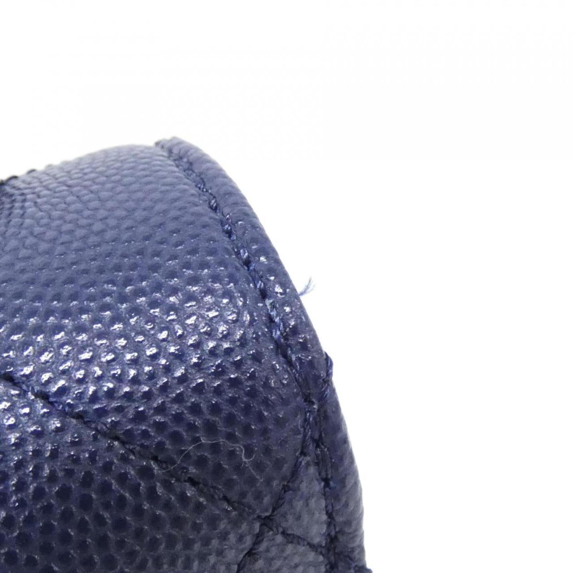 Chanel Navy Grained Calfskin Handbag (Pre-Owned)