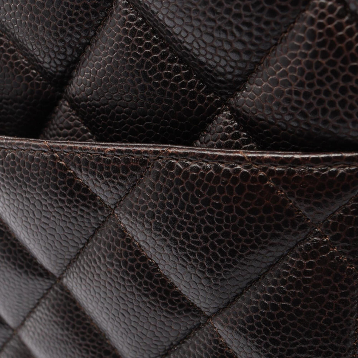 Chanel Brown Grained Calfskin Handbag Tote Bag (Pre-Owned)