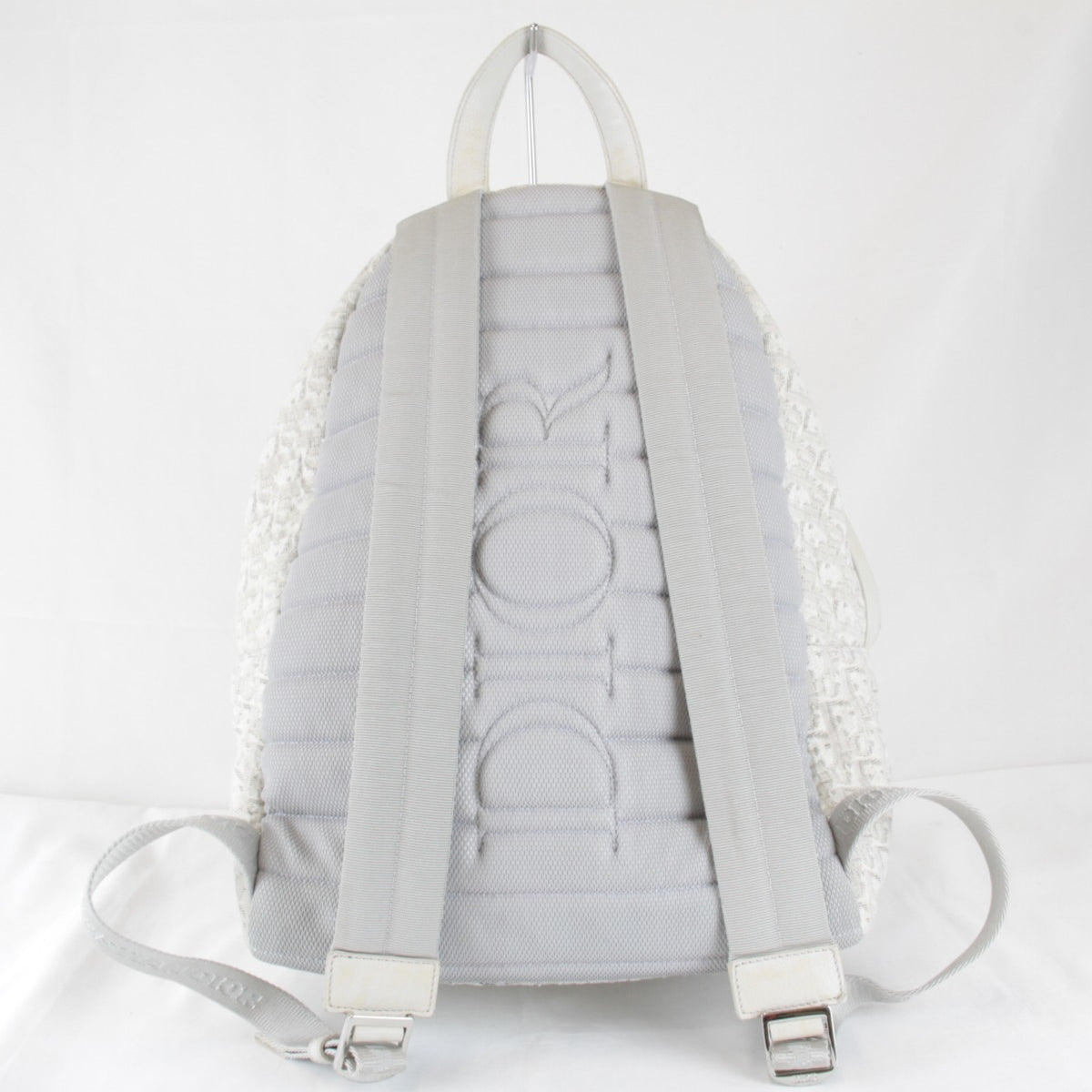 Christian Dior White Canvas Leather Backpack (Pre-Owned)
