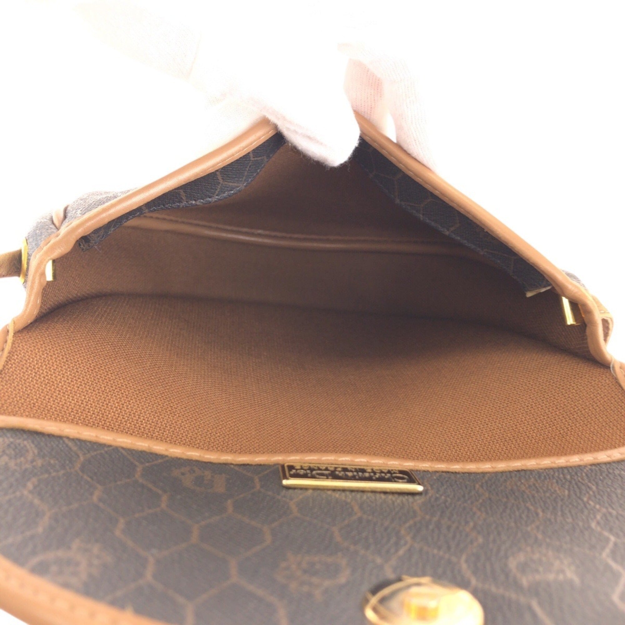 Christian Dior Beige Brown Pvc Pochette Shoulder Bag (Pre-Owned)