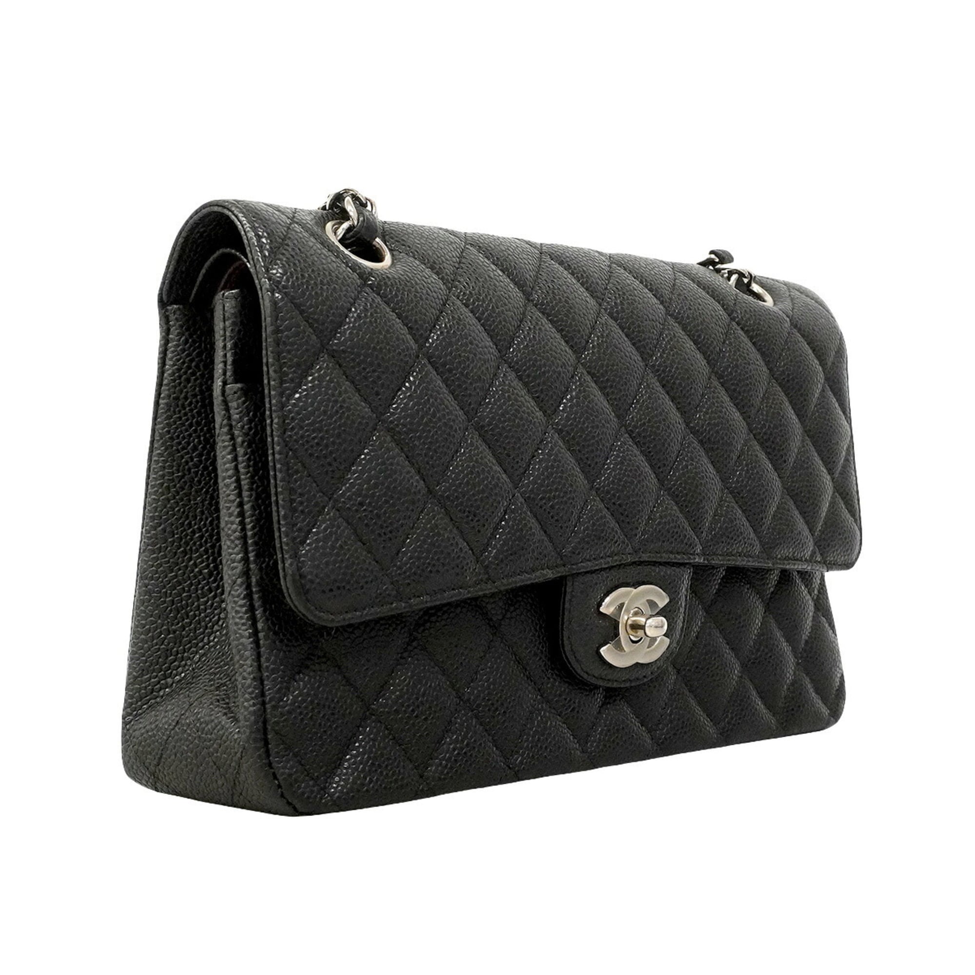 Chanel Black Grained Calfskin Shoulder Bag (Pre-Owned)
