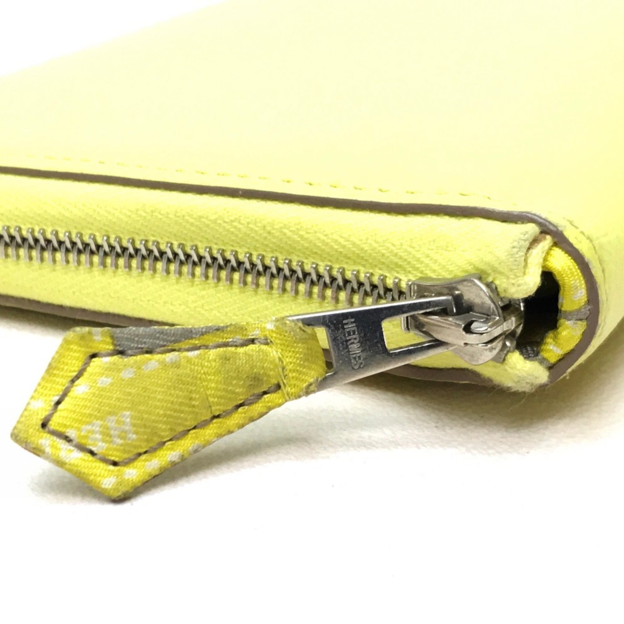 Hermes Silk'in Soufre Yellow Epsom Leather Silk Long Wallet (Bi-Fold) (Pre-Owned)