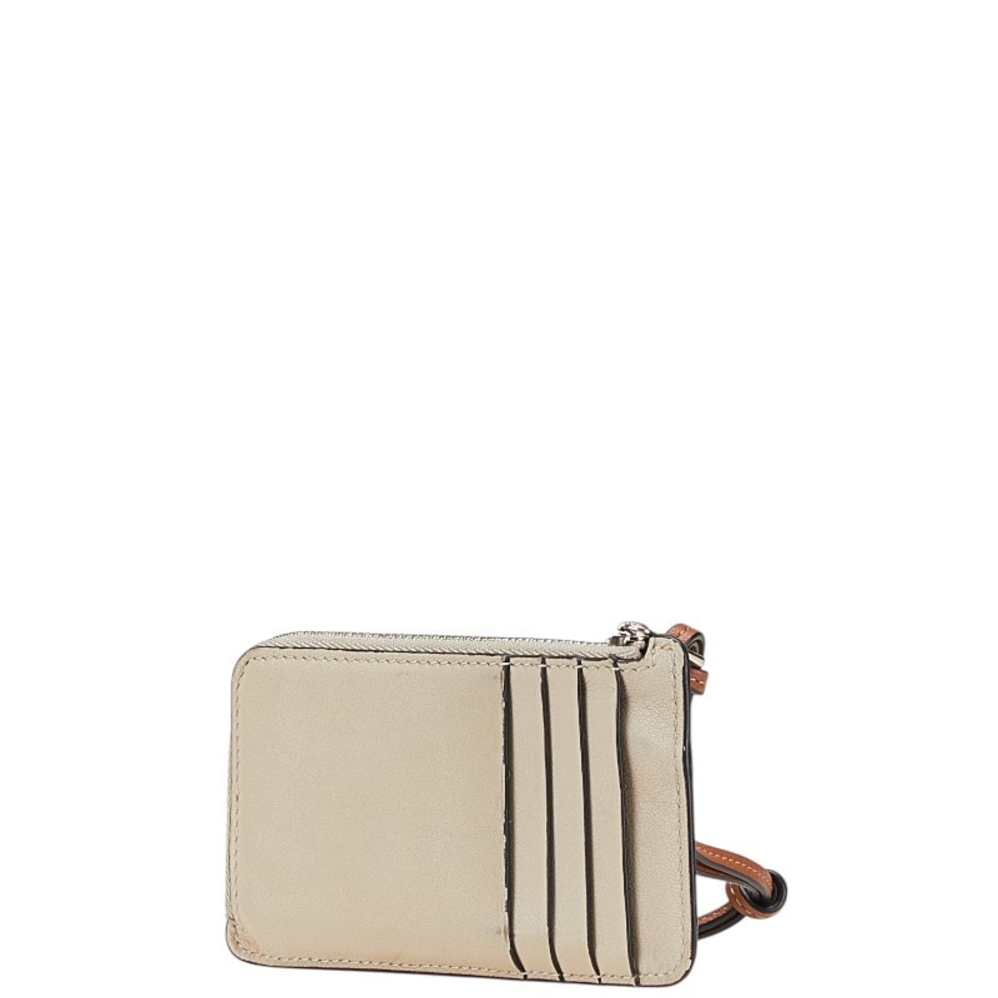 Loewe Beige Leather Long Wallet (Bi-Fold) (Pre-Owned)
