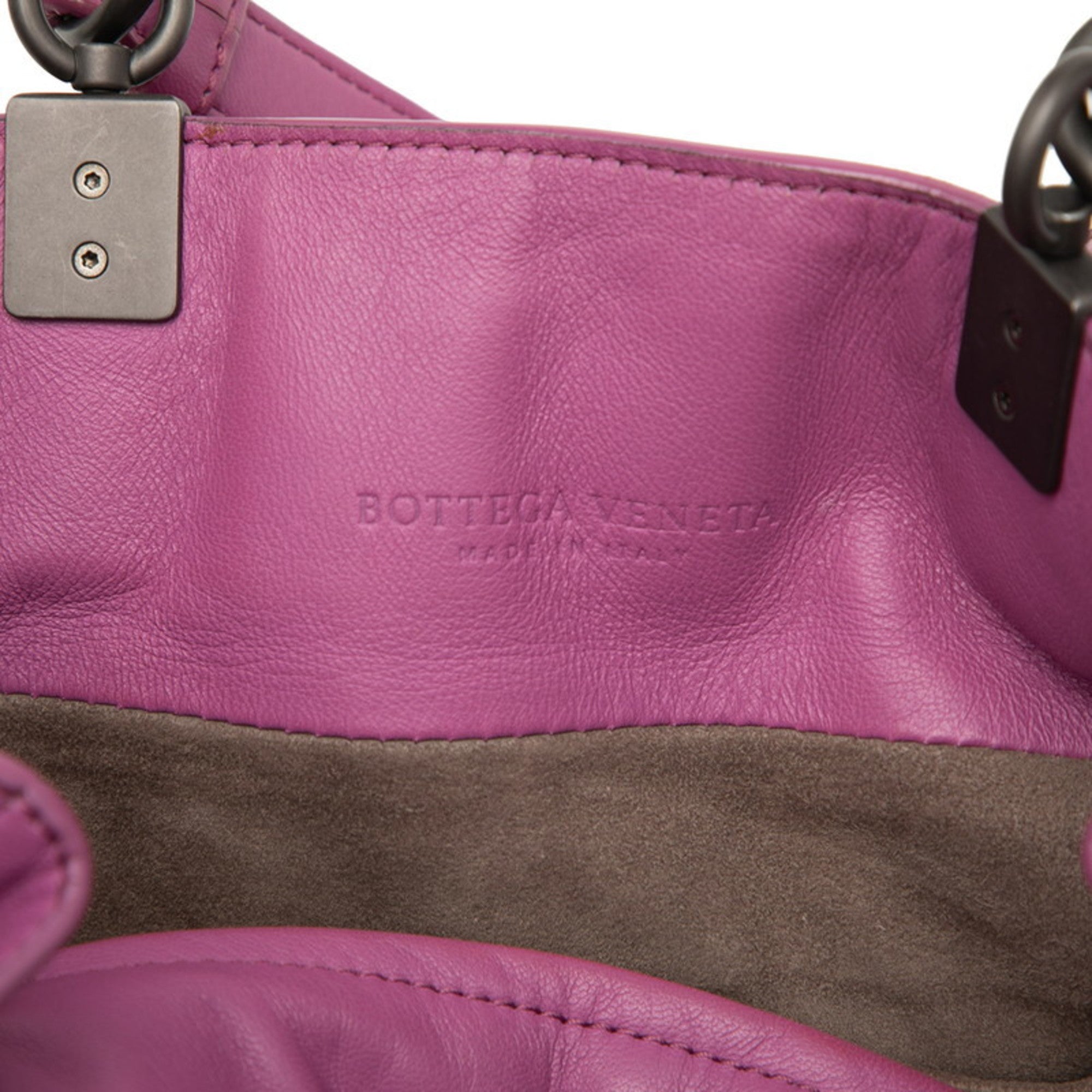 Bottega Veneta Purple Leather Handbag Shoulder Bag (Pre-Owned)
