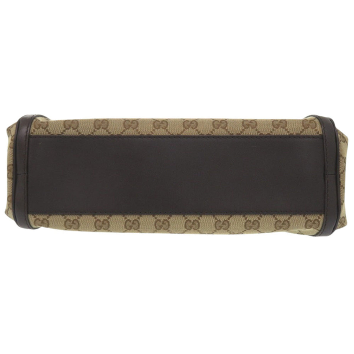 Gucci Beige Dark Brown Gg Canvas Leather Handbag Shoulder Bag (Pre-Owned)