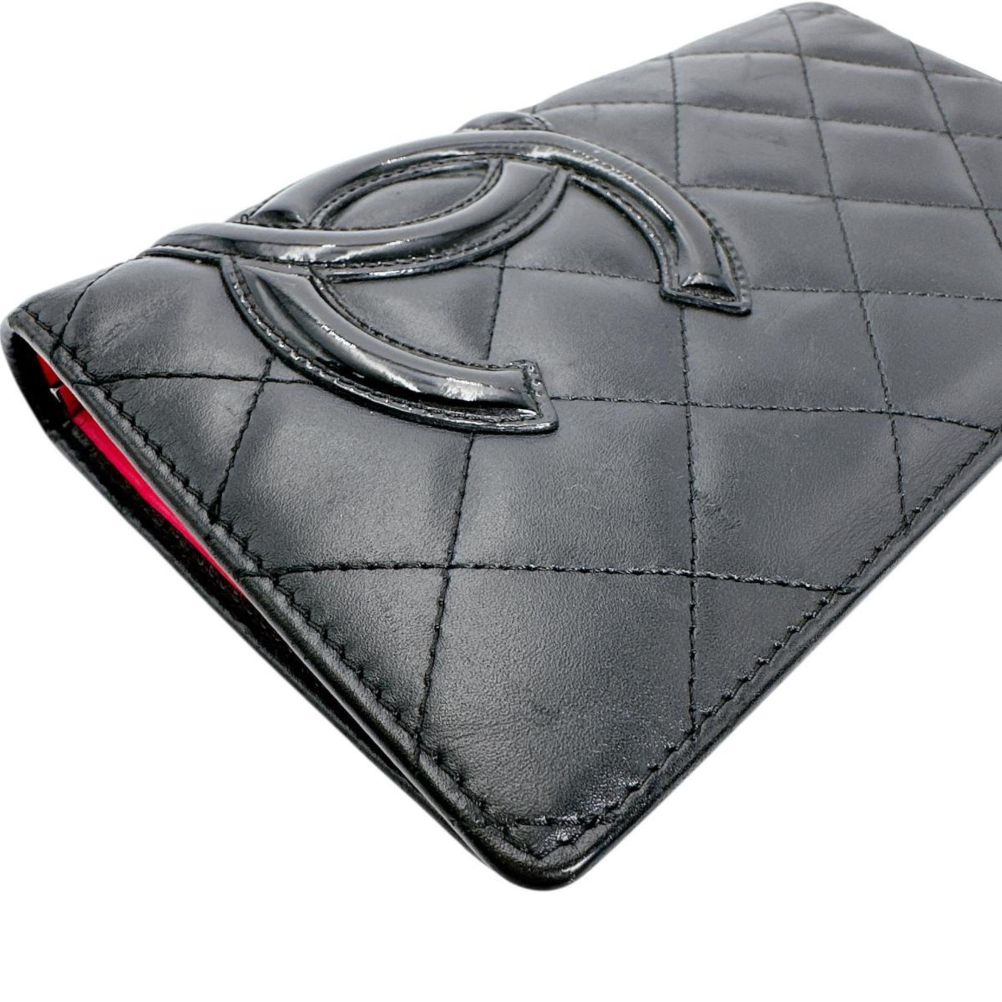 Chanel Black Leather Long Wallet (Bi-Fold) (Pre-Owned)