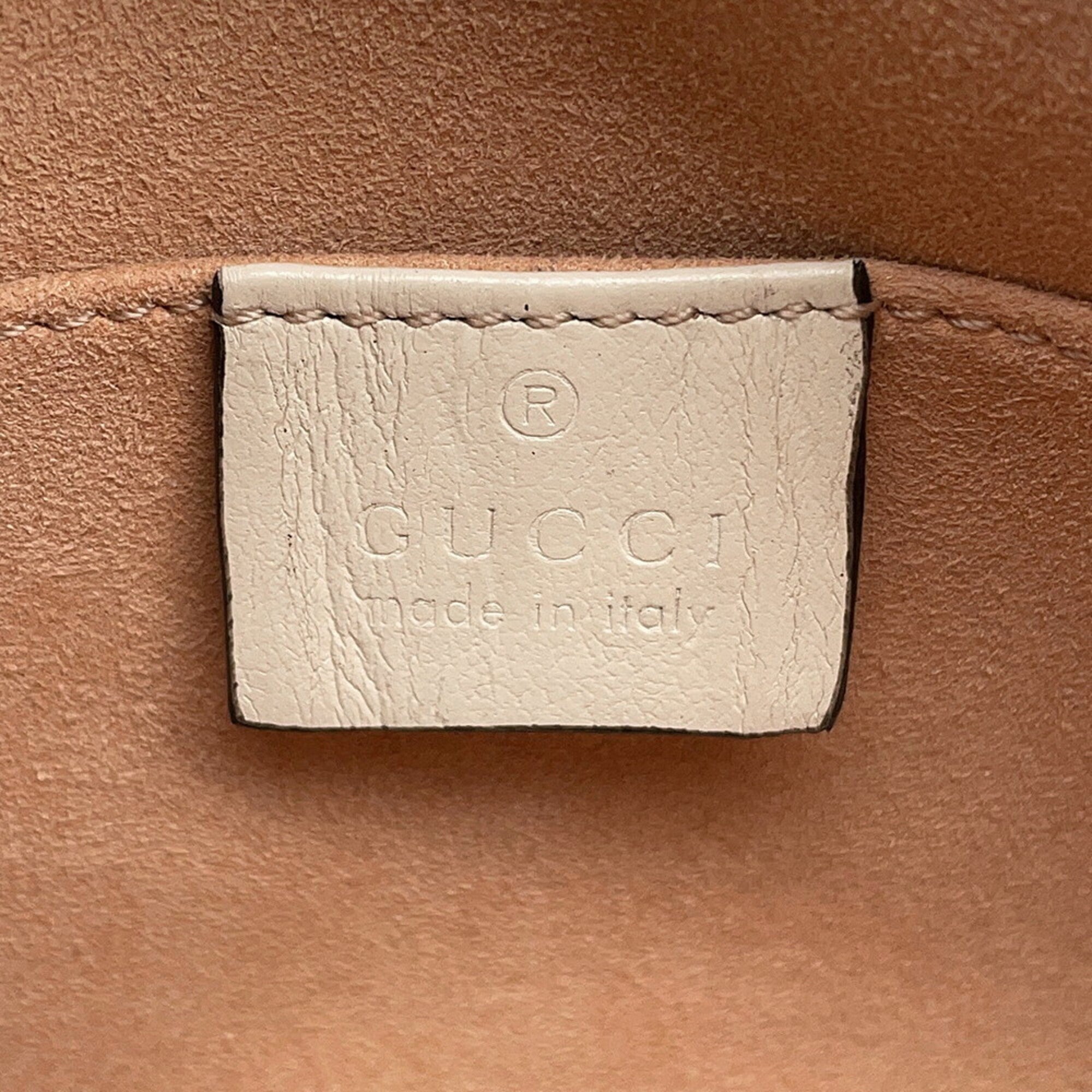 Gucci Gg Marmont Navy White Leather Handbag Shoulder Bag (Pre-Owned)