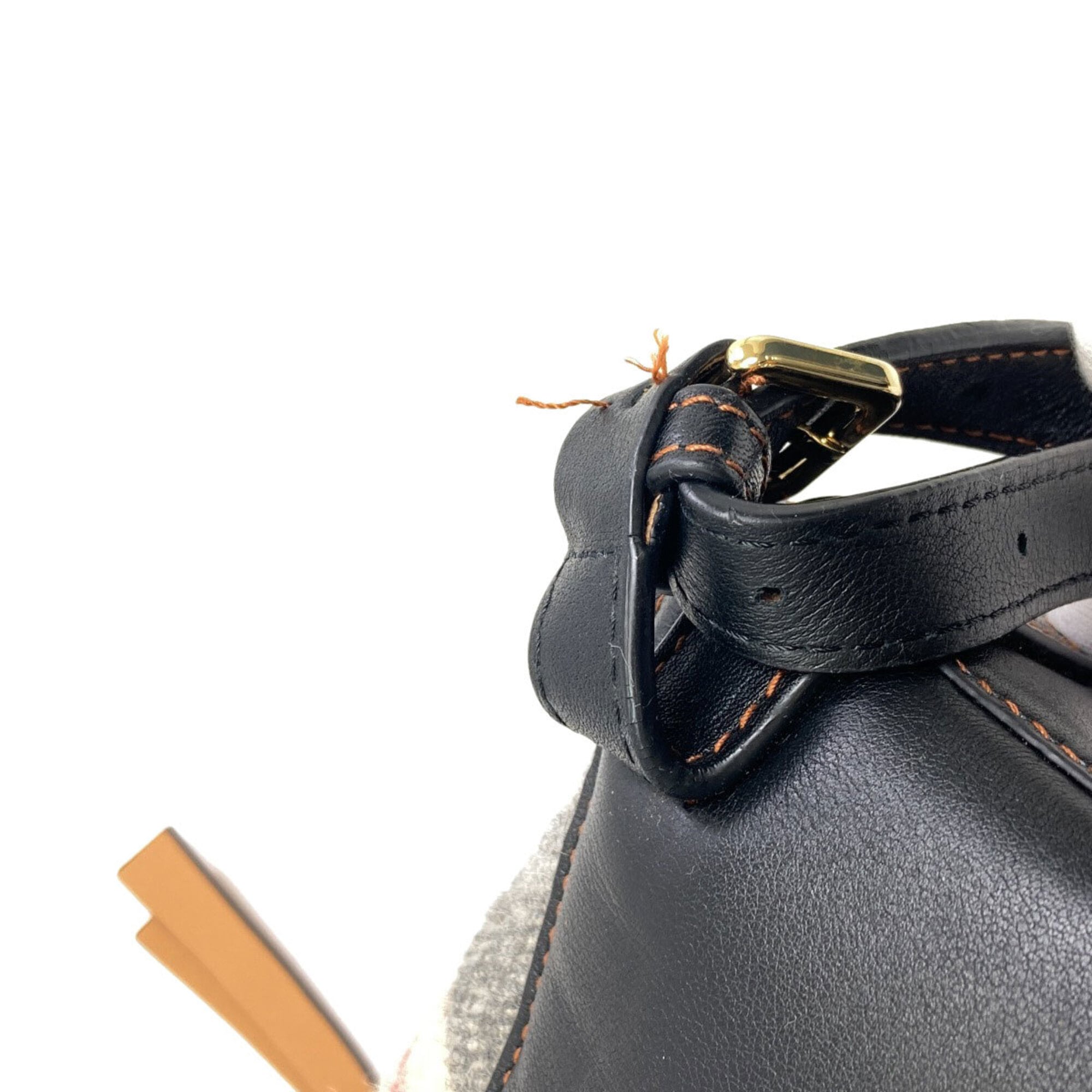 Loewe Beige Black Wool Leather Backpack (Pre-Owned)