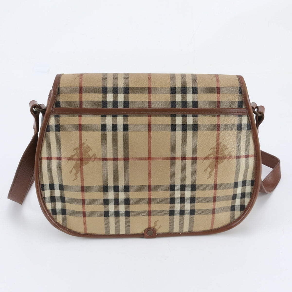 Burberry Beige Leather Coated Canvas Crossbody Bag Shoulder Bag (Pre-Owned)
