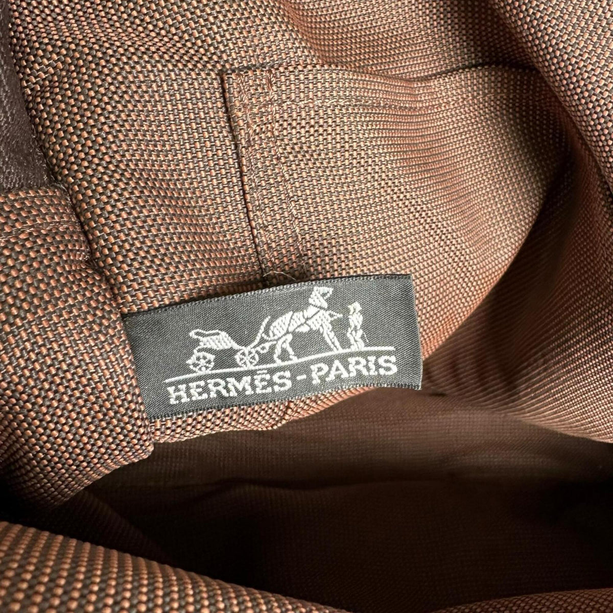 Hermes Brown Canvas Backpack (Pre-Owned)