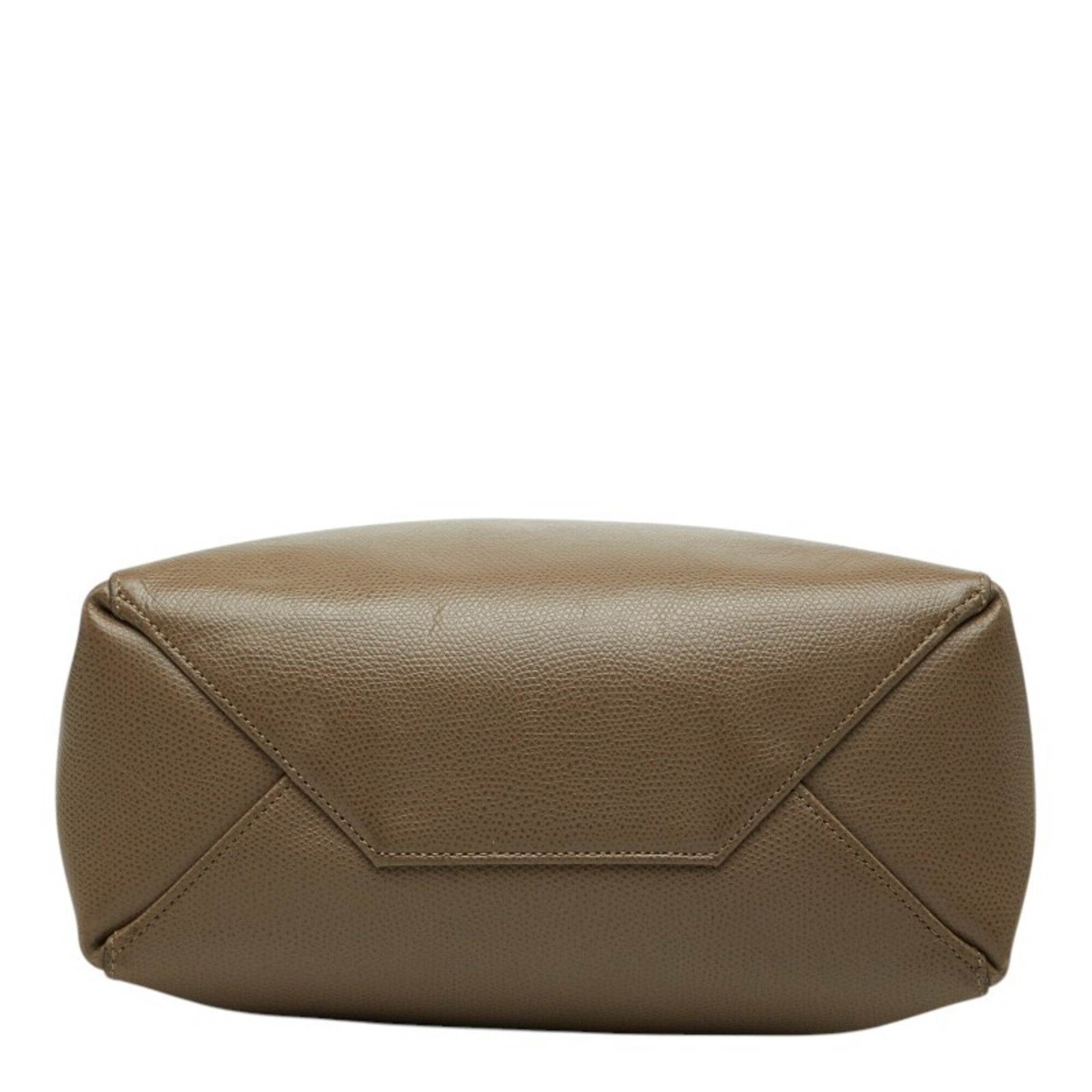 Celine Grayish Leather Handbag Shoulder Bag (Pre-Owned)