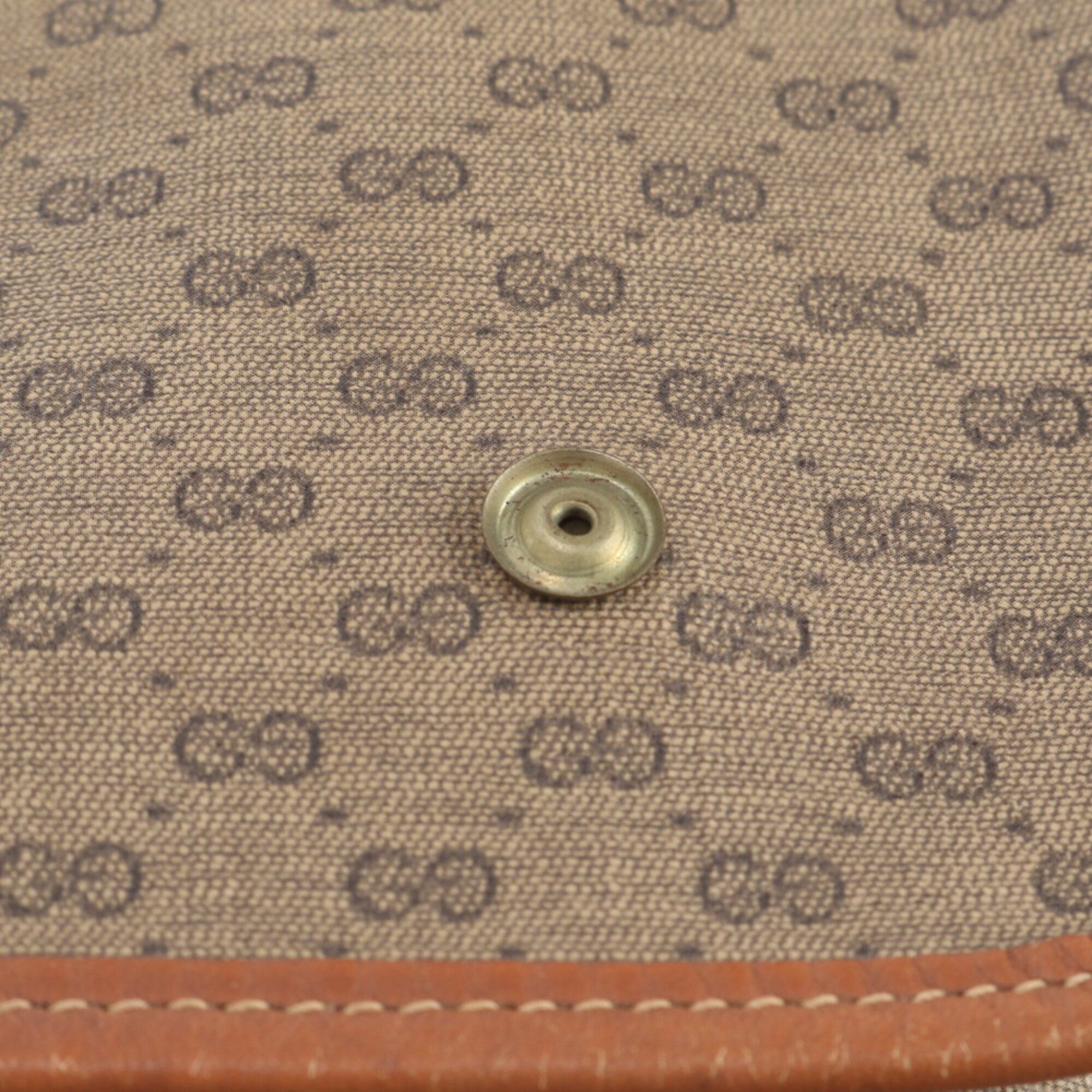 Gucci Microguccissima Brown Leather Coated Canvas Handbag Pouch (Pre-Owned)