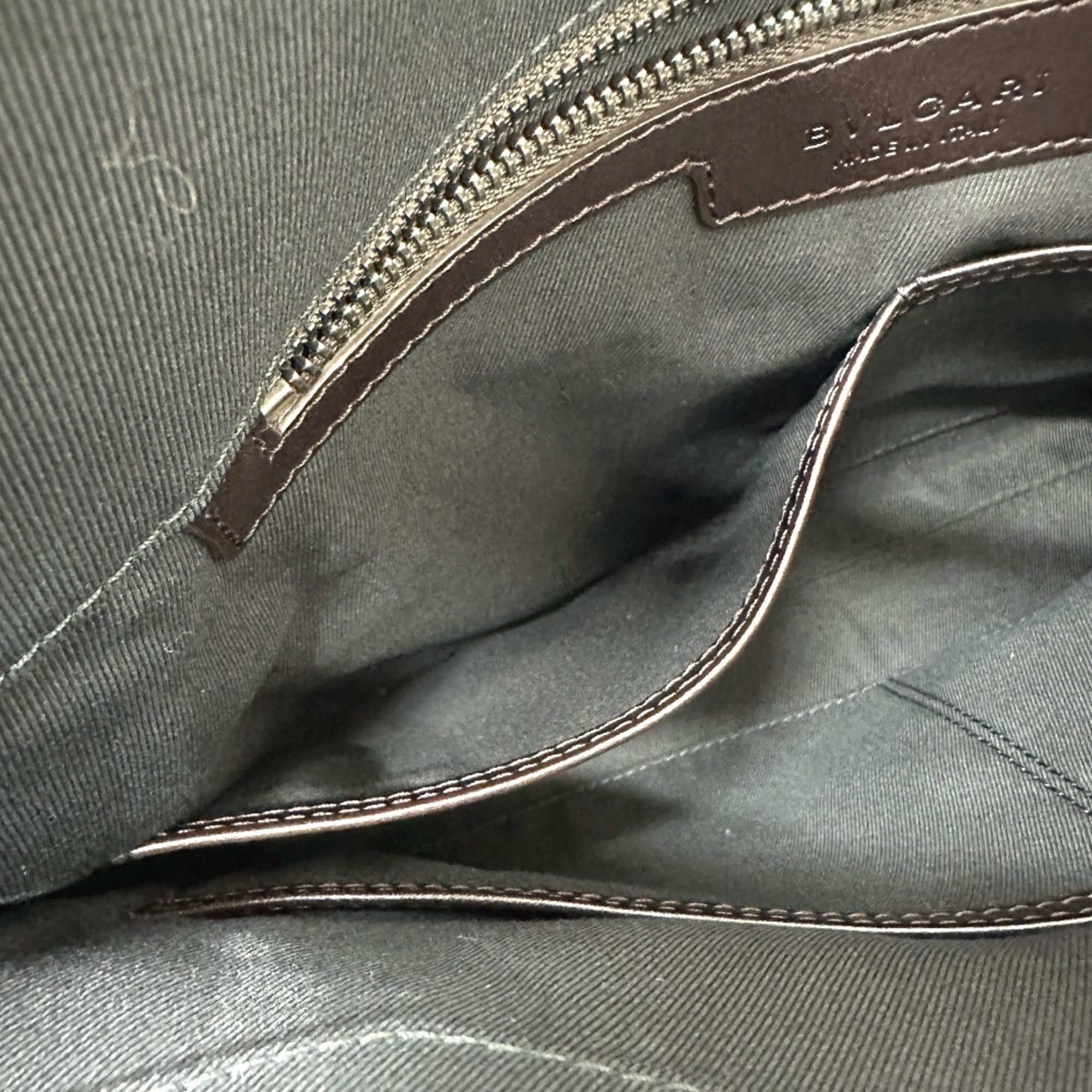 Bvlgari Brown Leather Clutch Bag (Pre-Owned)