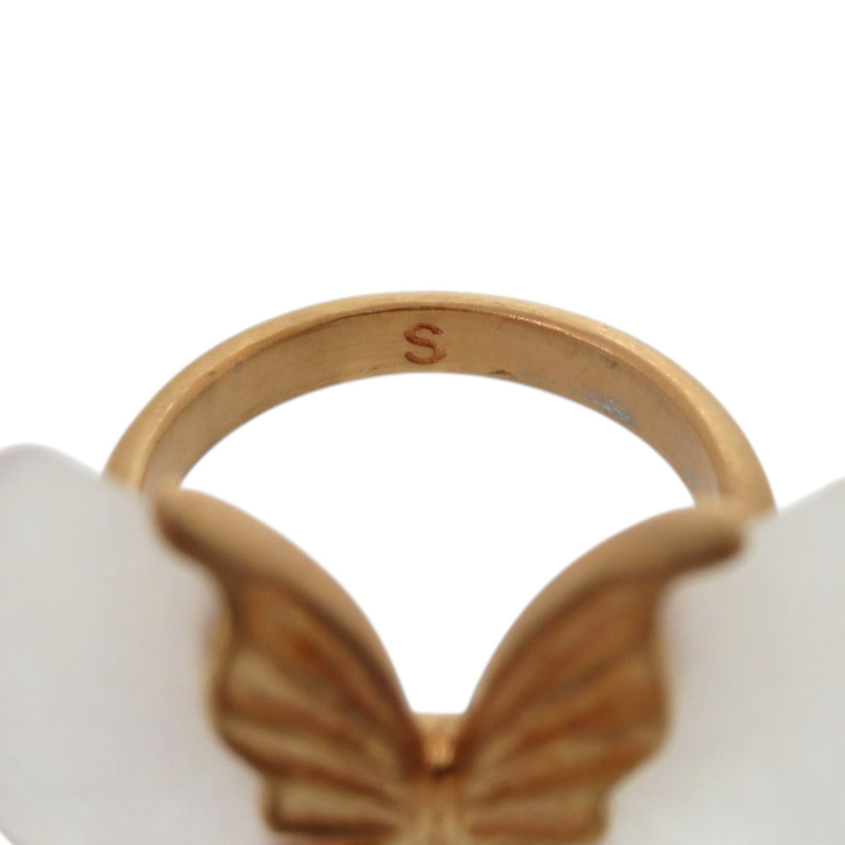 Christian Dior Gold Clear Metal Band Ring (Pre-Owned)