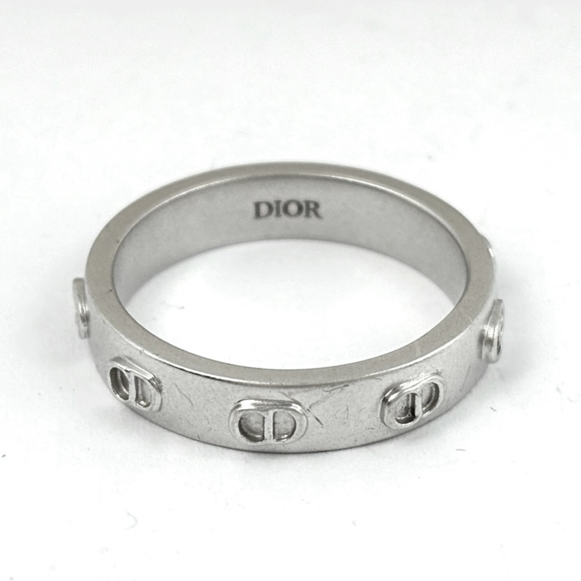 Christian Dior Silver Silver Band Ring (Pre-Owned)