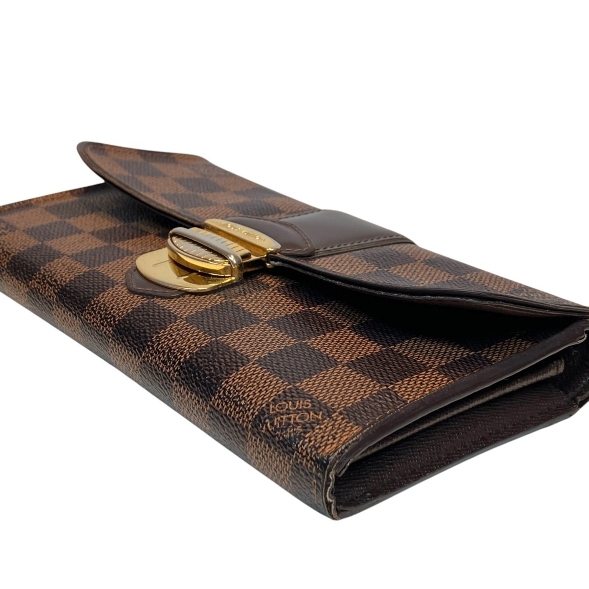 Louis Vuitton Brown Galle Damier Canvas Long Wallet (Bi-Fold) (Pre-Owned)