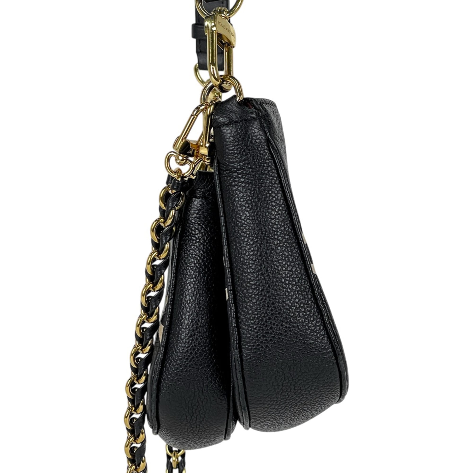 Louis Vuitton Beige Black Monogram Empreinte Pochette Shoulder Bag (Pre-Owned)